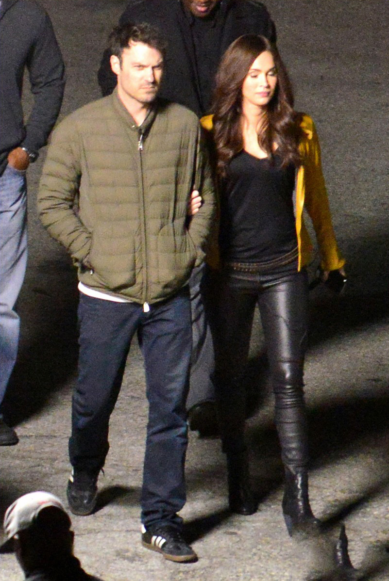 Megan Fox on the Teenage Mutant Ninja Turtles set