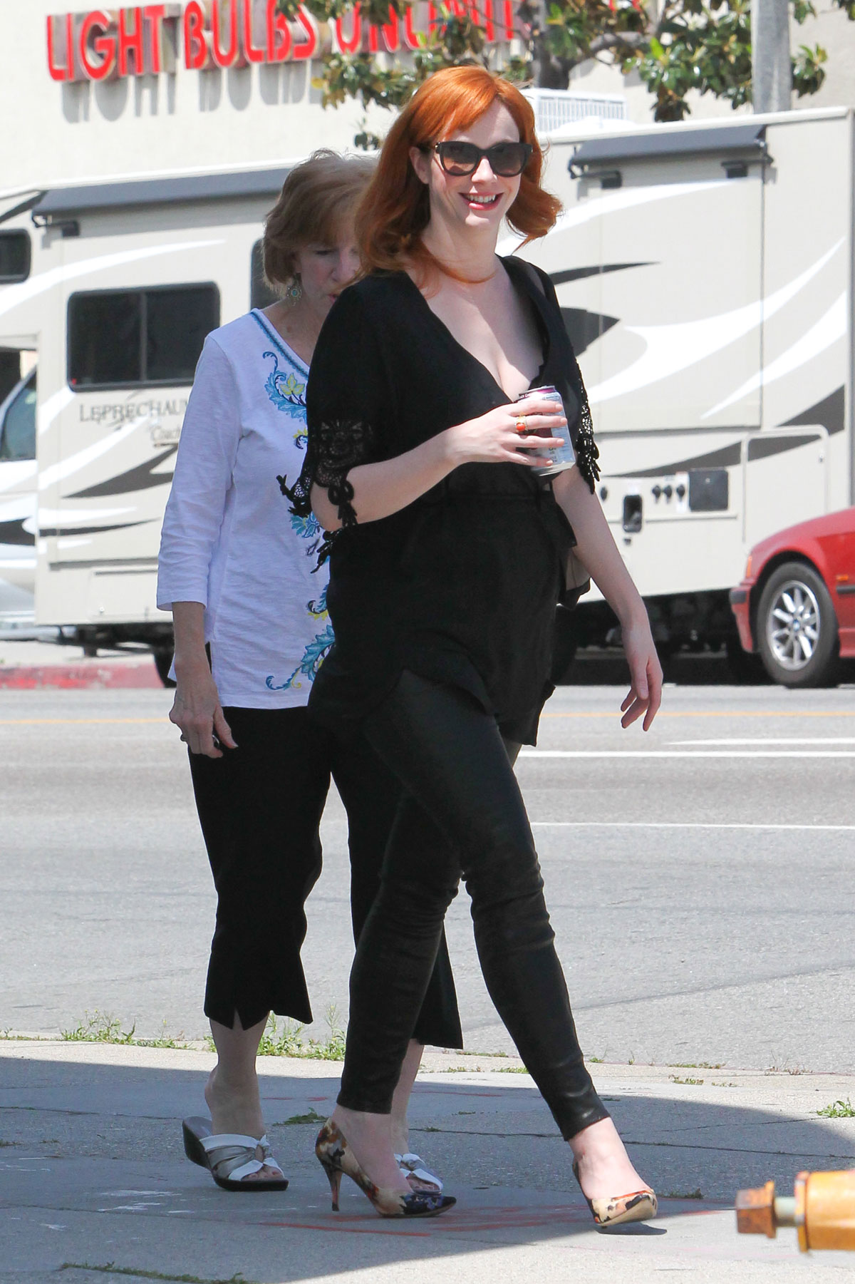 Christina Hendricks out Furniture Shopping LA