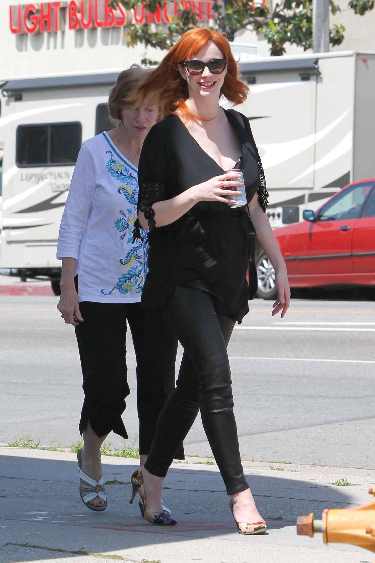 Christina Hendricks out Furniture Shopping LA