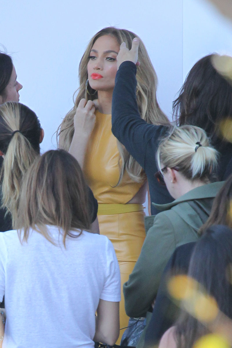 Jennifer Lopez filming American Idol