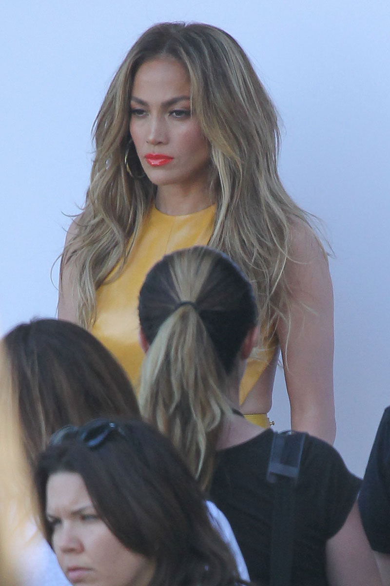 Jennifer Lopez filming American Idol