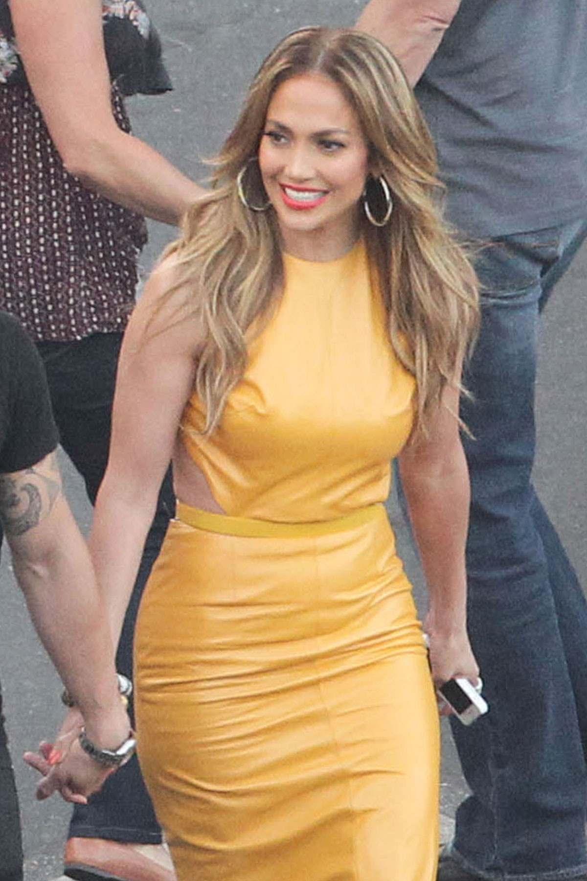 Jennifer Lopez filming American Idol