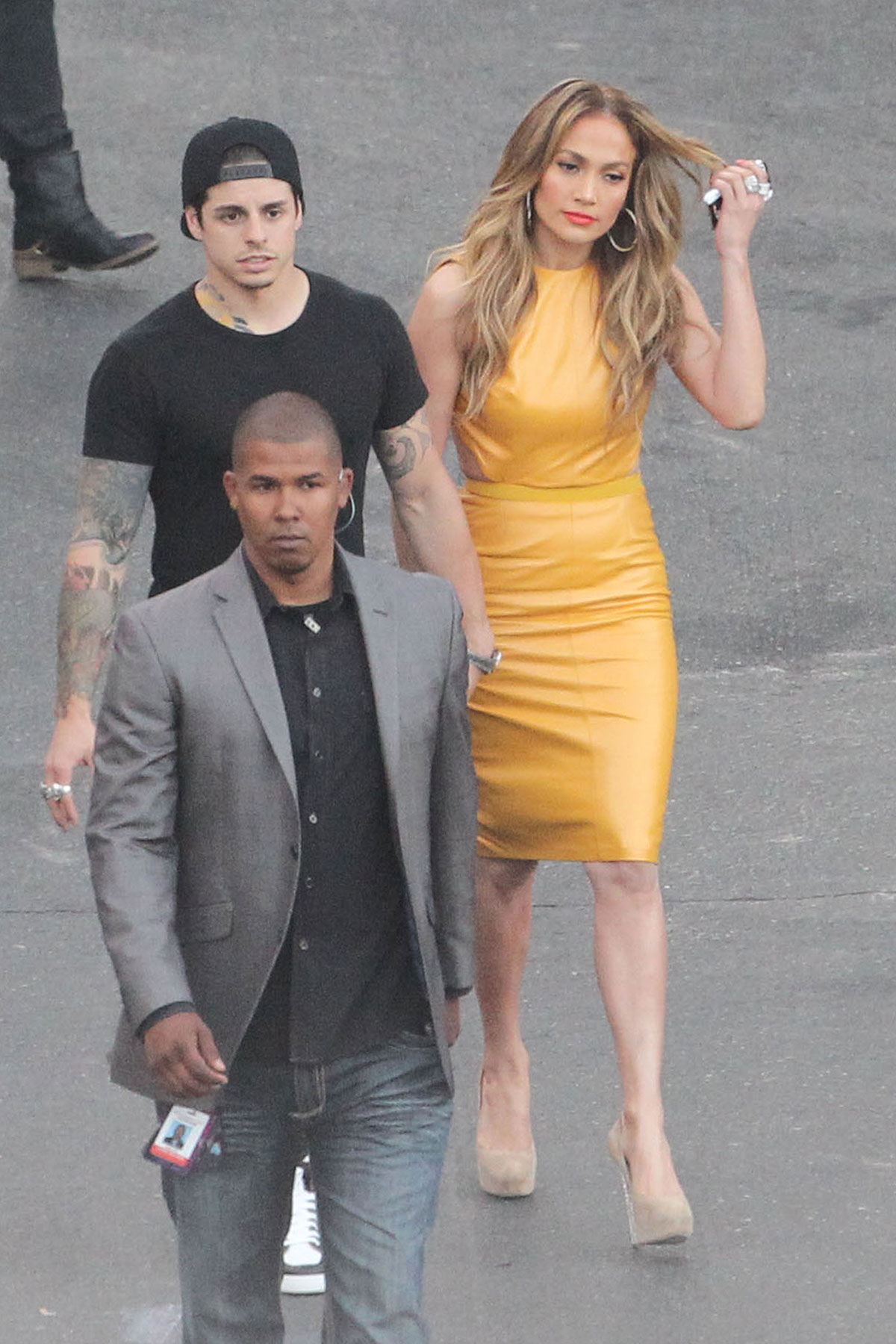 Jennifer Lopez filming American Idol