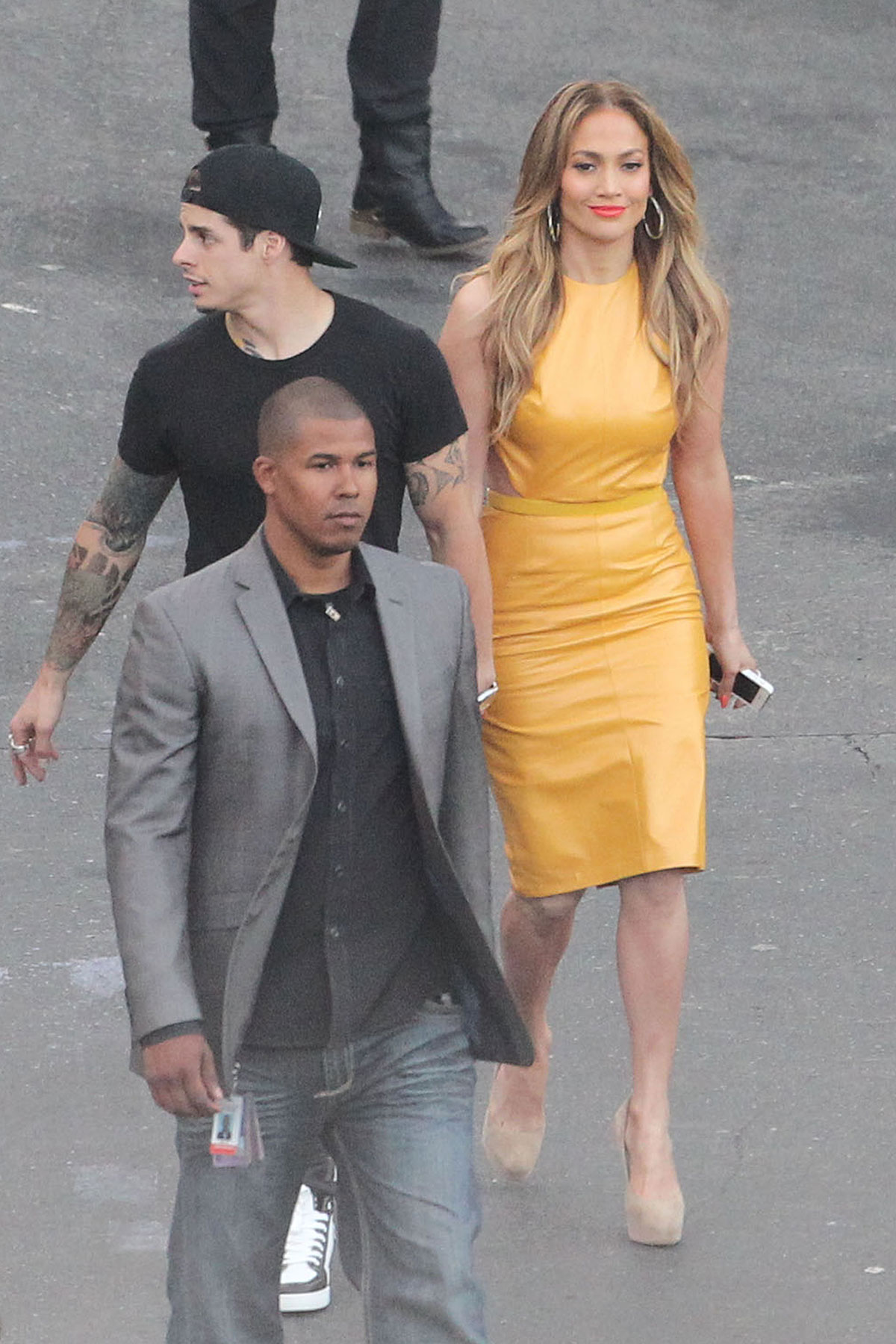 Jennifer Lopez filming American Idol