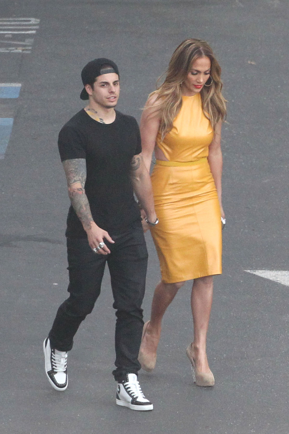 Jennifer Lopez filming American Idol