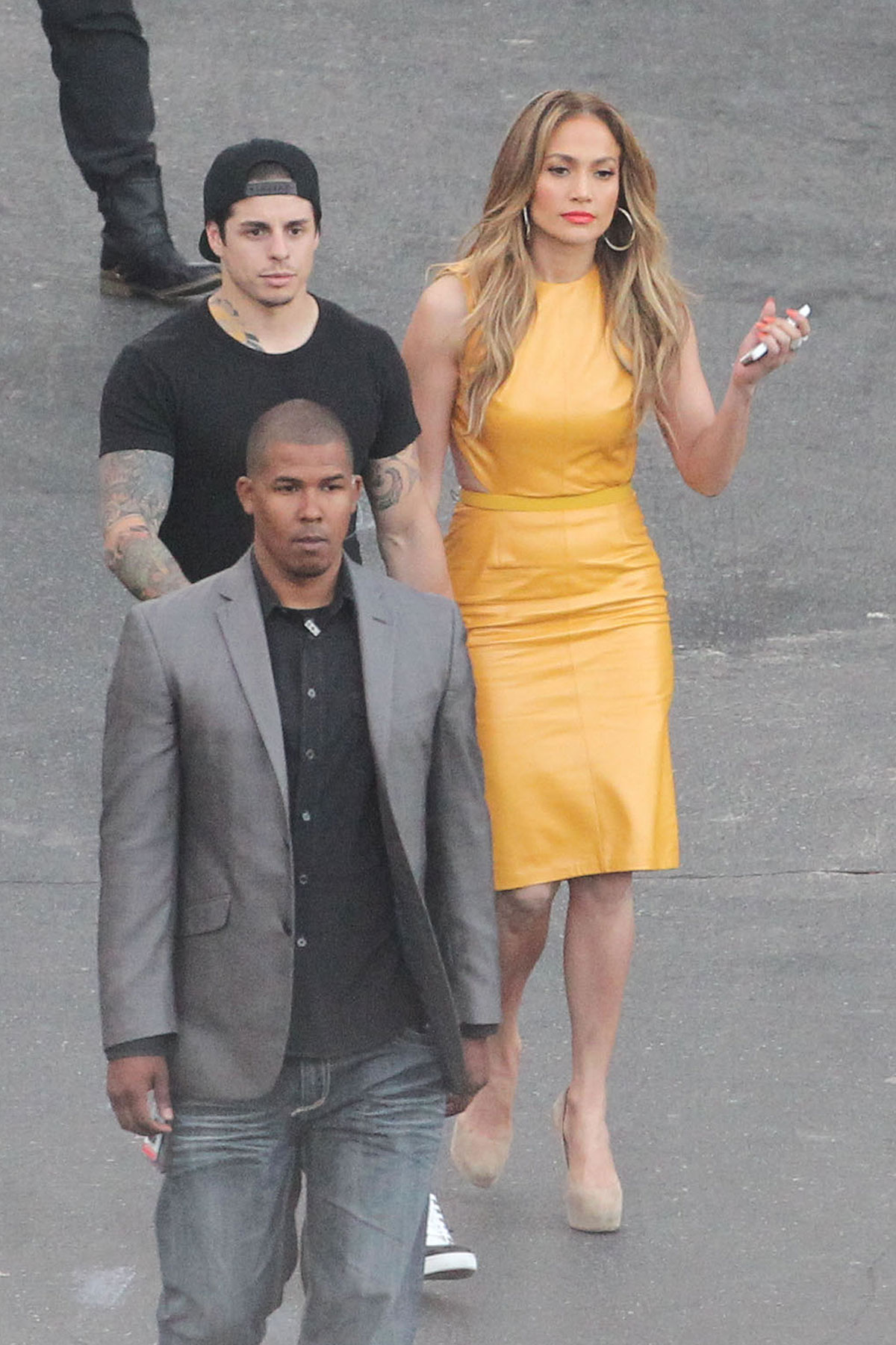 Jennifer Lopez filming American Idol