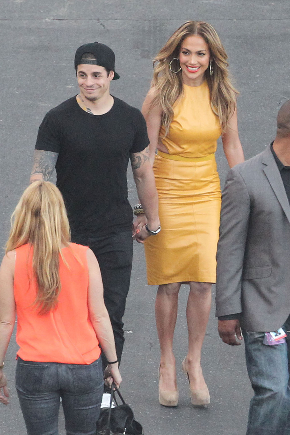 Jennifer Lopez filming American Idol