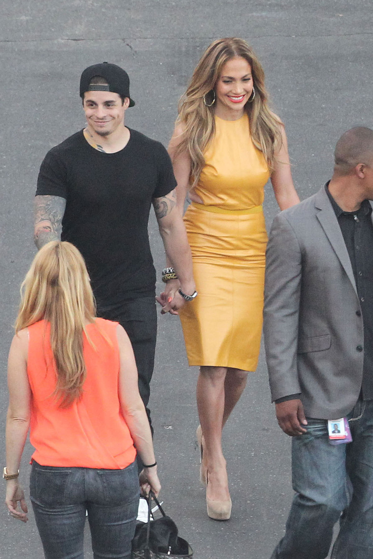 Jennifer Lopez filming American Idol