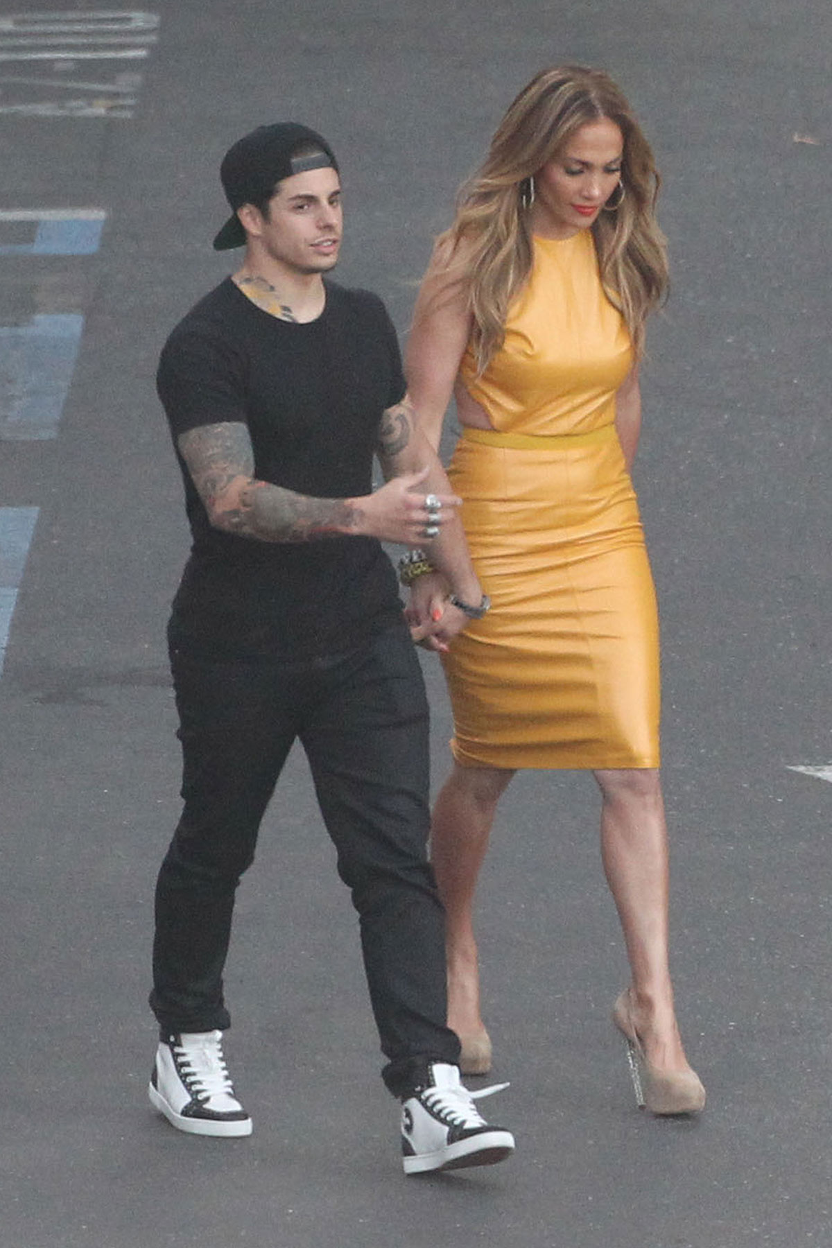 Jennifer Lopez filming American Idol