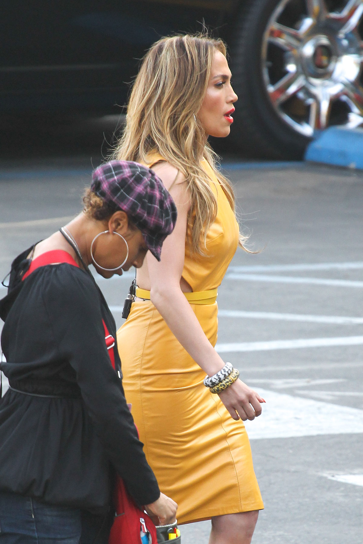 Jennifer Lopez filming American Idol