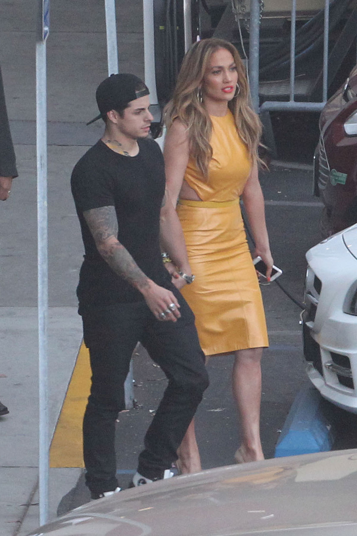 Jennifer Lopez filming American Idol