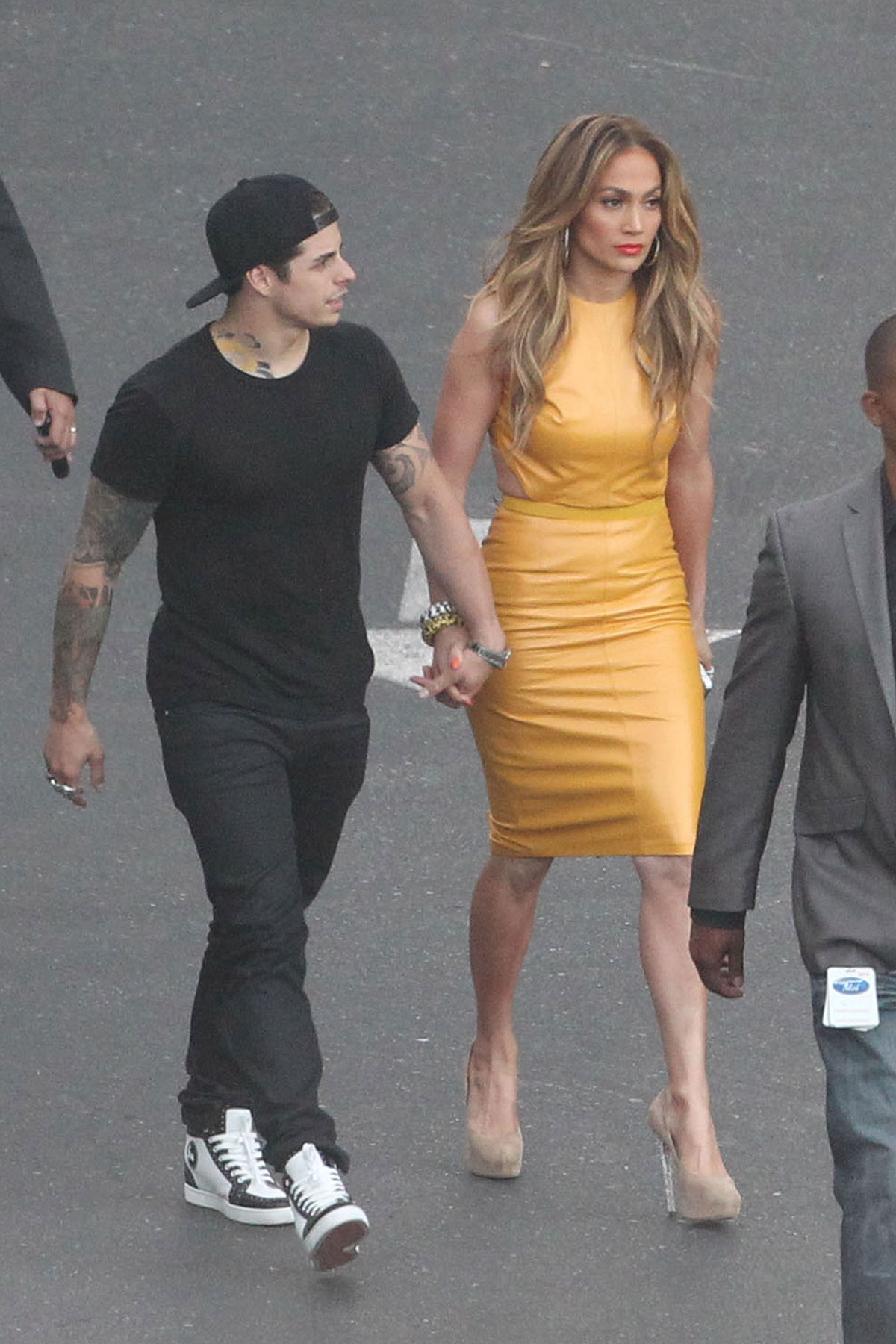 Jennifer Lopez filming American Idol