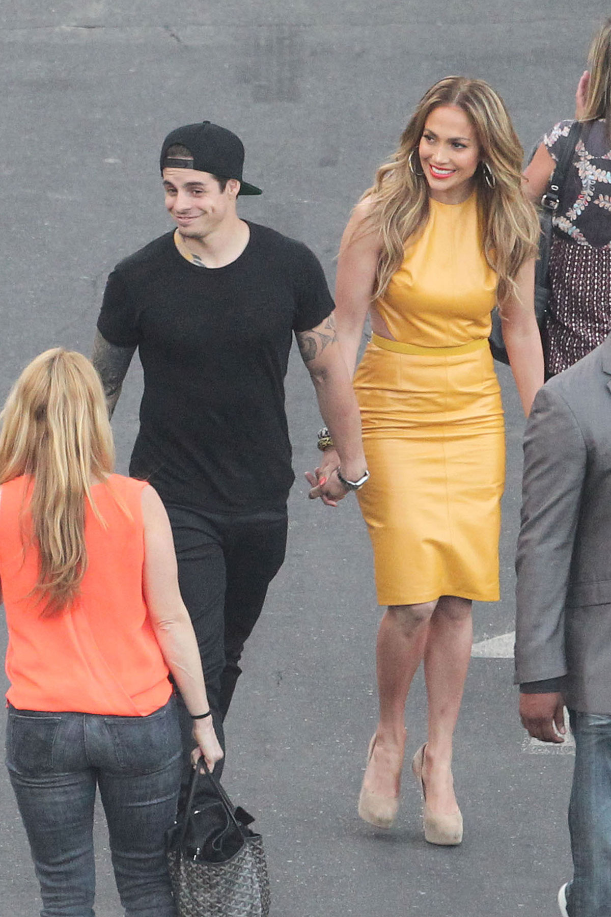 Jennifer Lopez filming American Idol