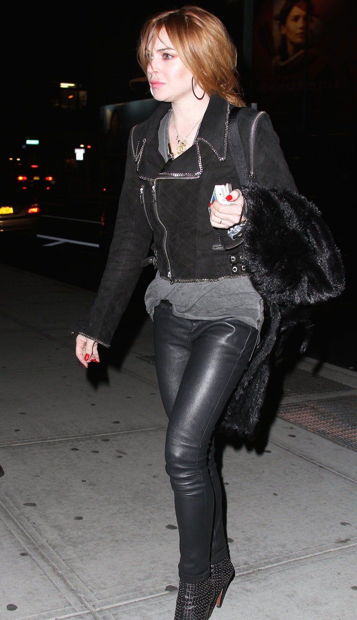 Lindsay Lohan at Bobby Flay’s New York restaurant Gato