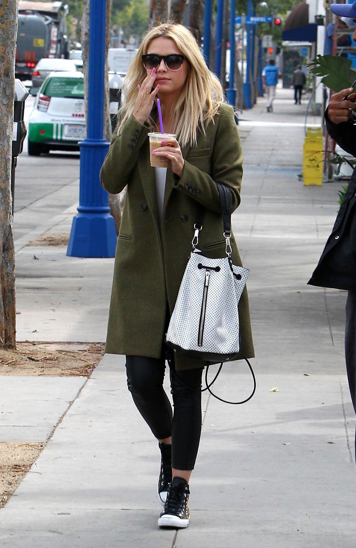 Ashley Benson grabs lunch with a friend