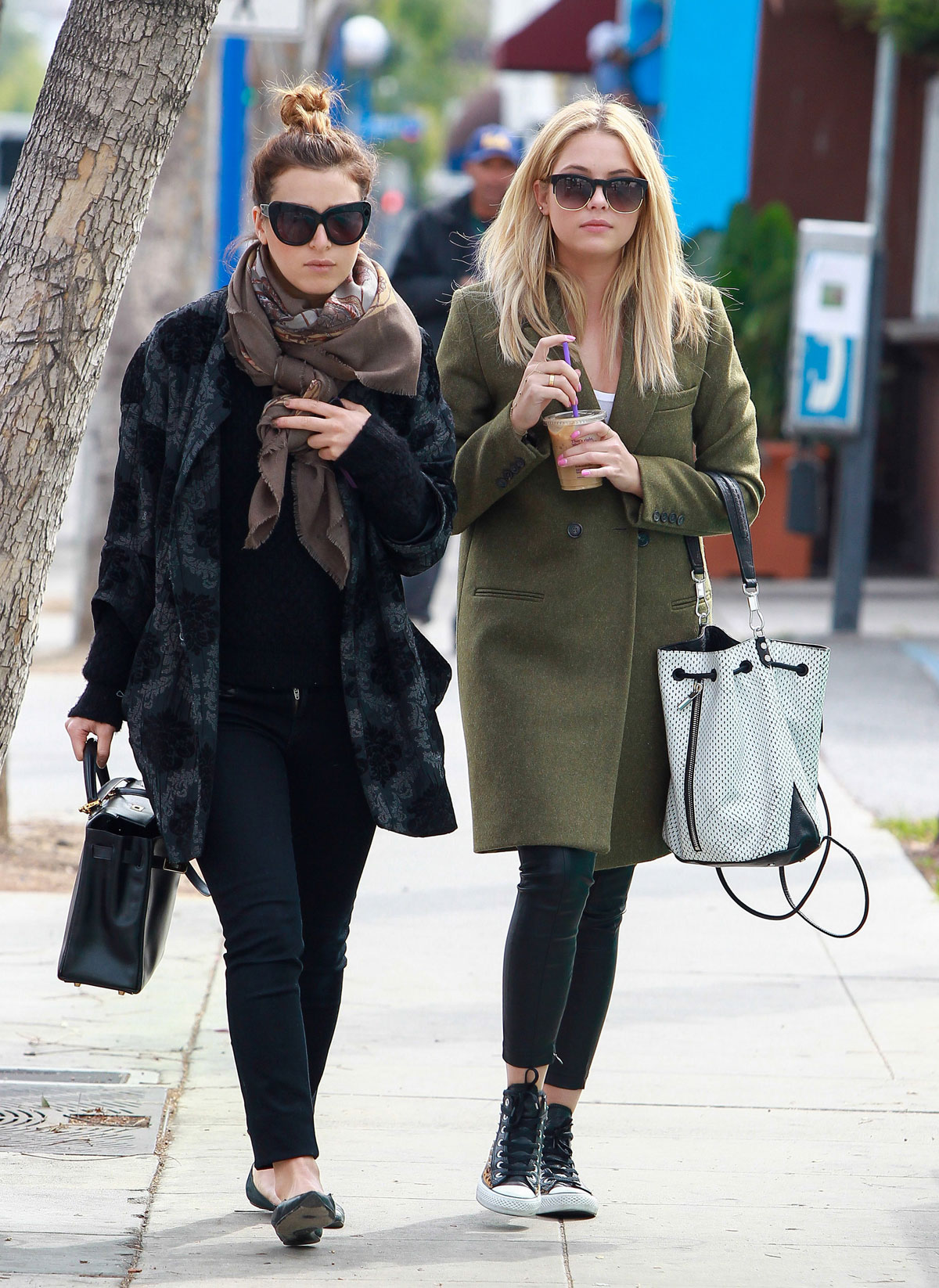 Ashley Benson grabs lunch with a friend