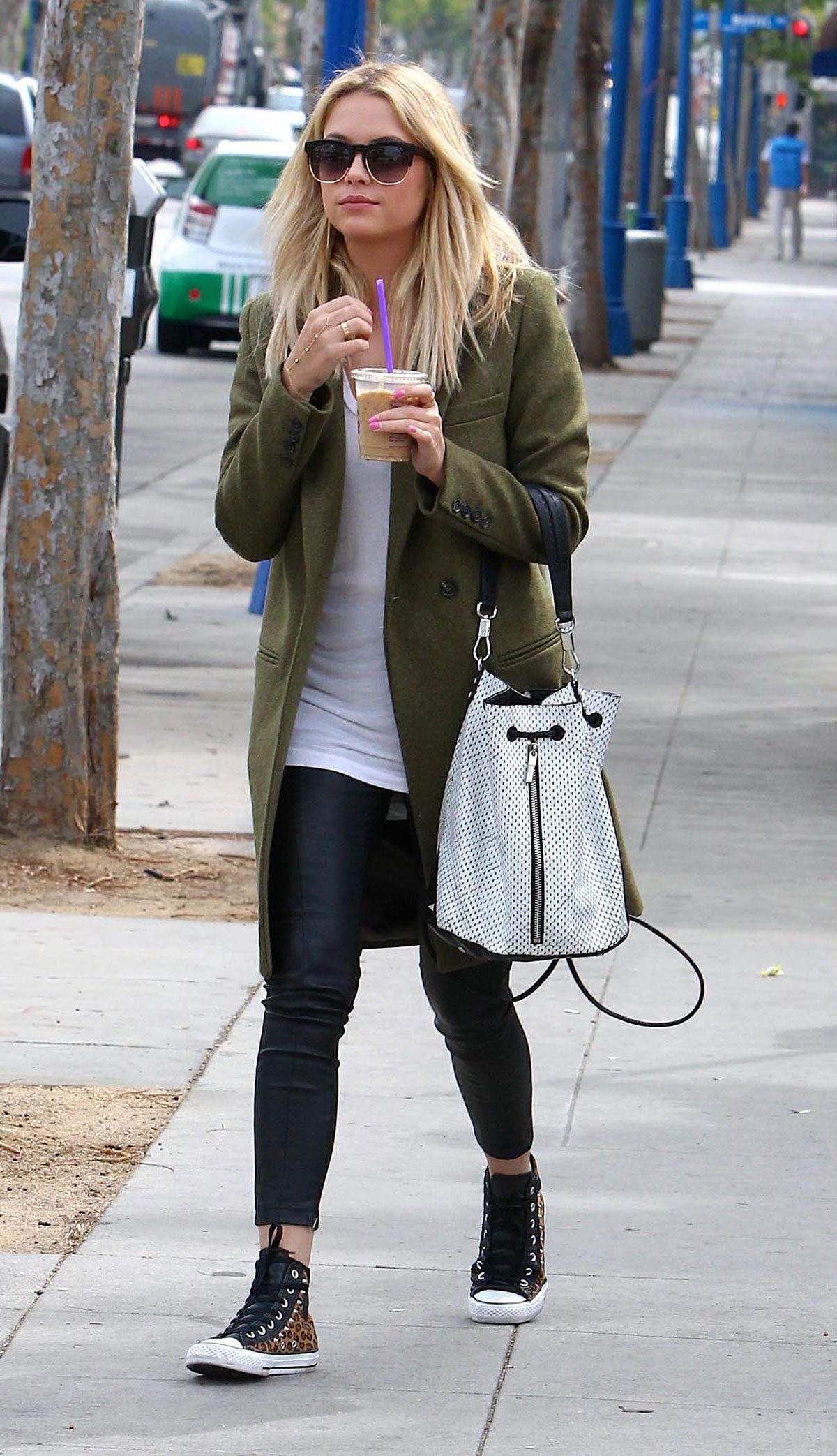 Ashley Benson grabs lunch with a friend