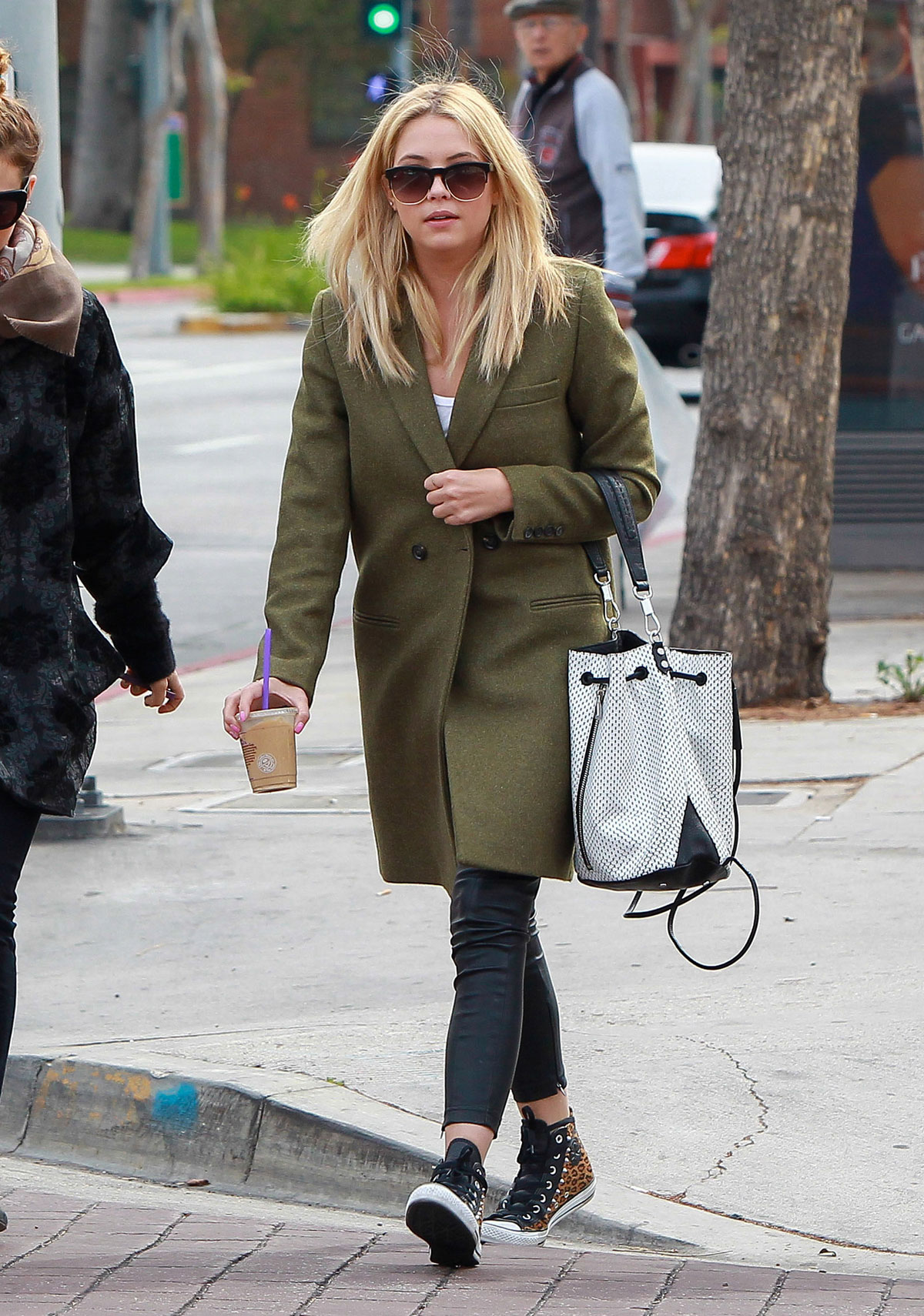 Ashley Benson grabs lunch with a friend