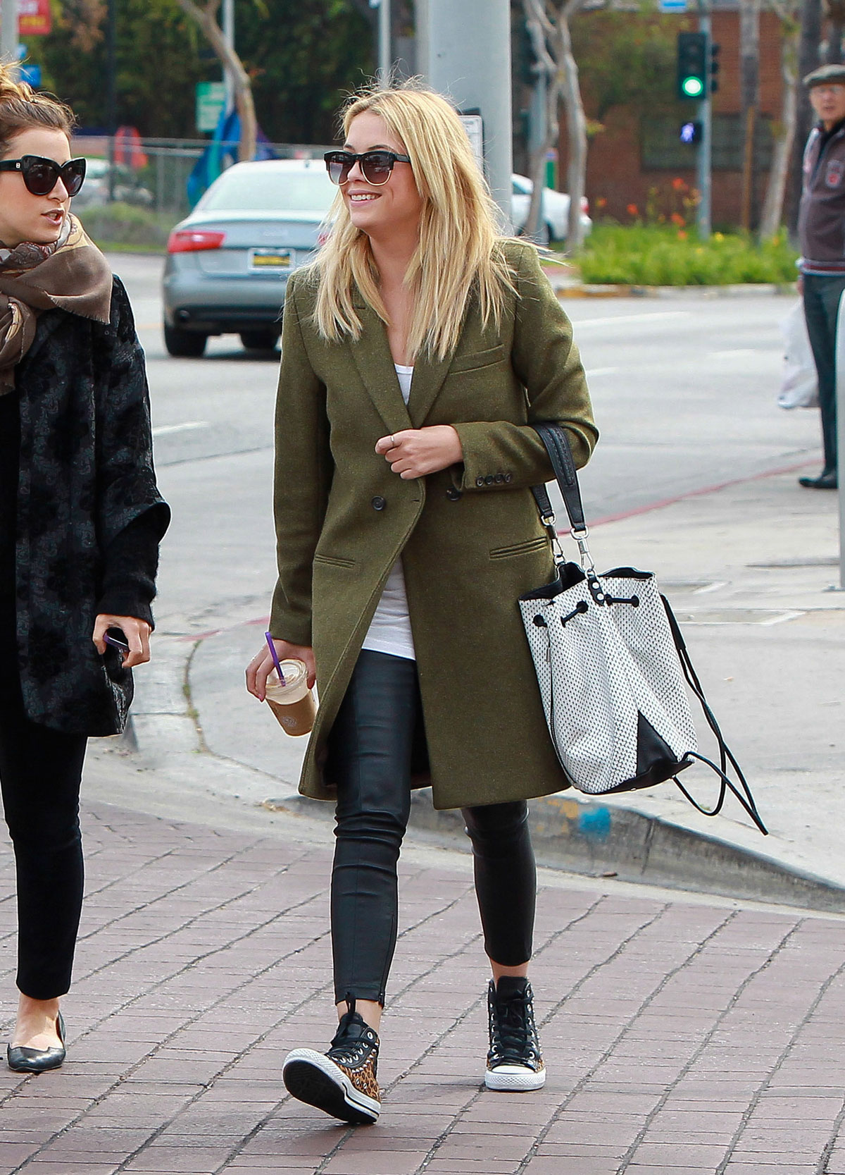 Ashley Benson grabs lunch with a friend