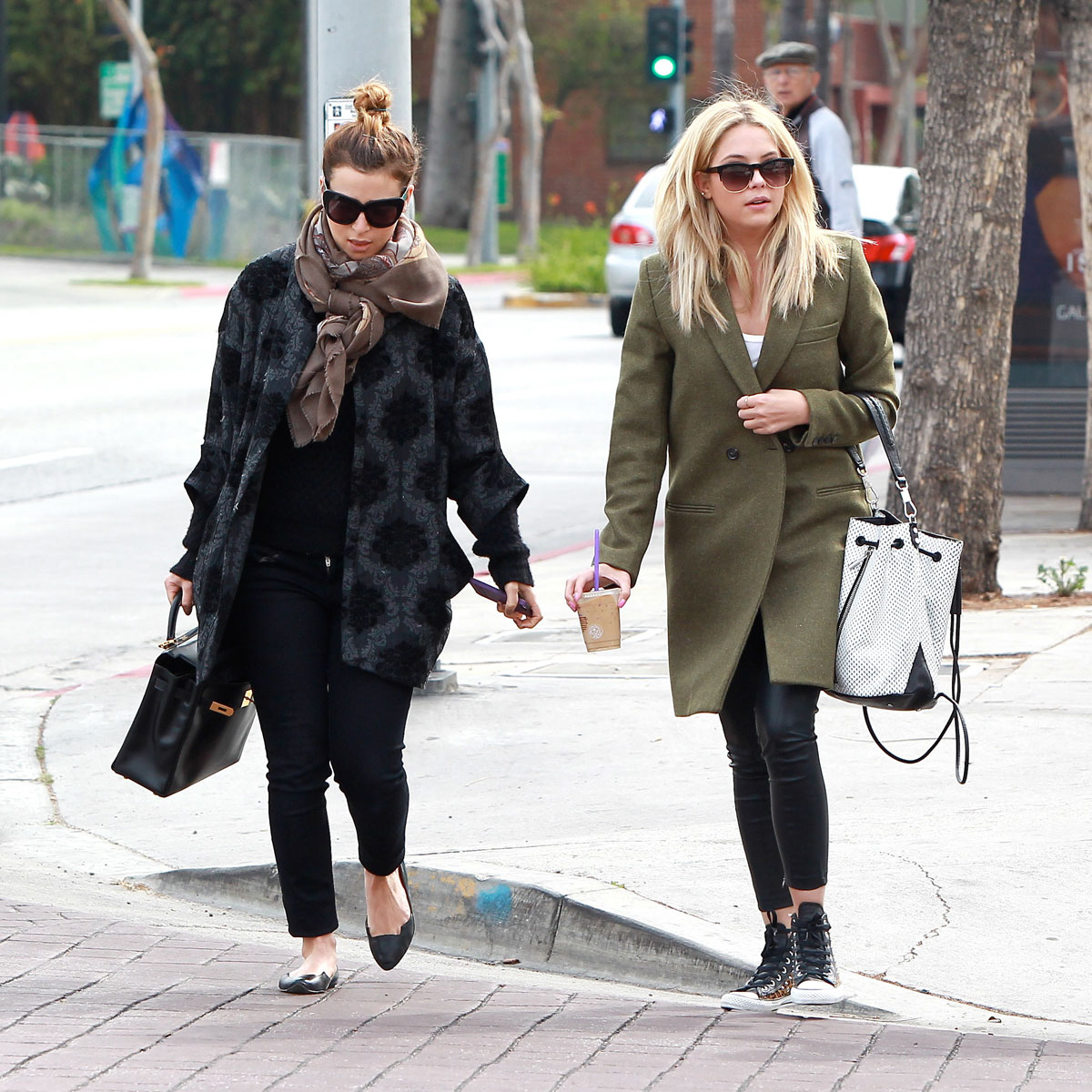 Ashley Benson grabs lunch with a friend