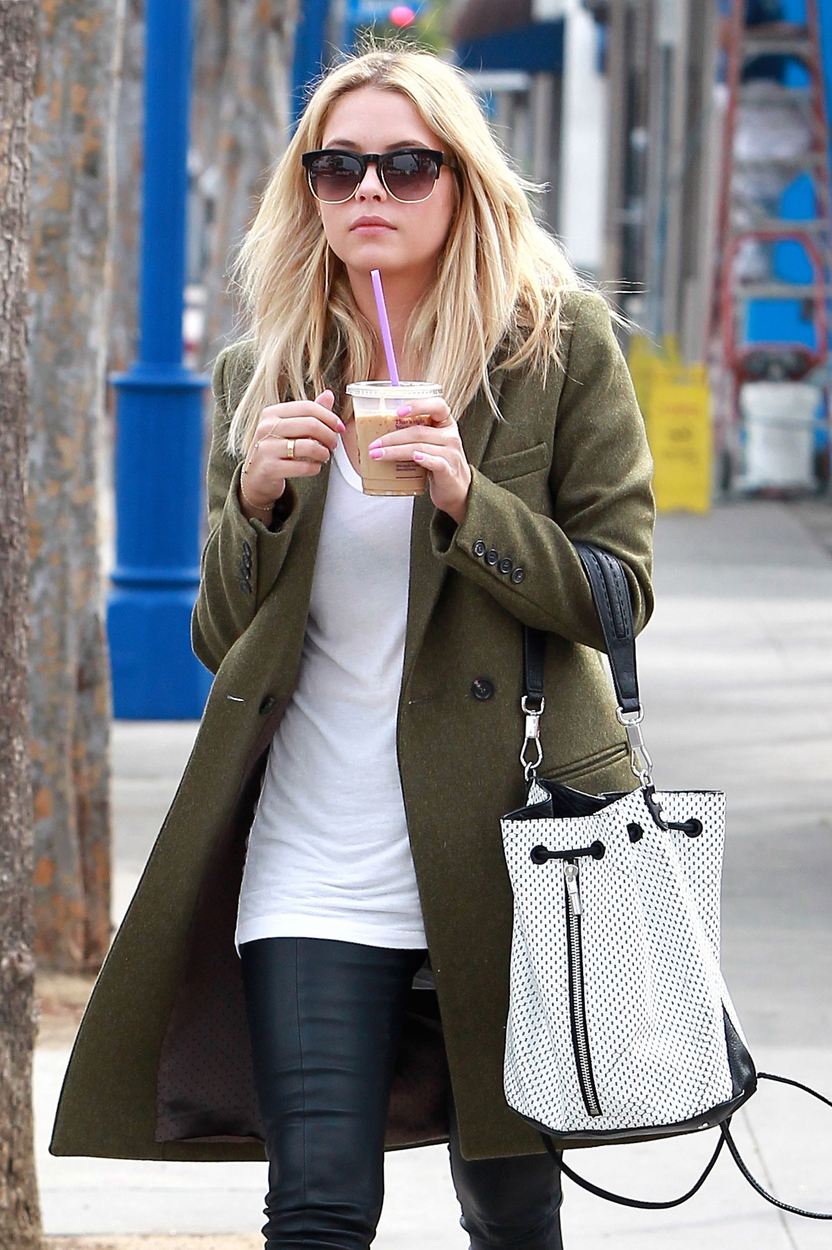 Ashley Benson grabs lunch with a friend