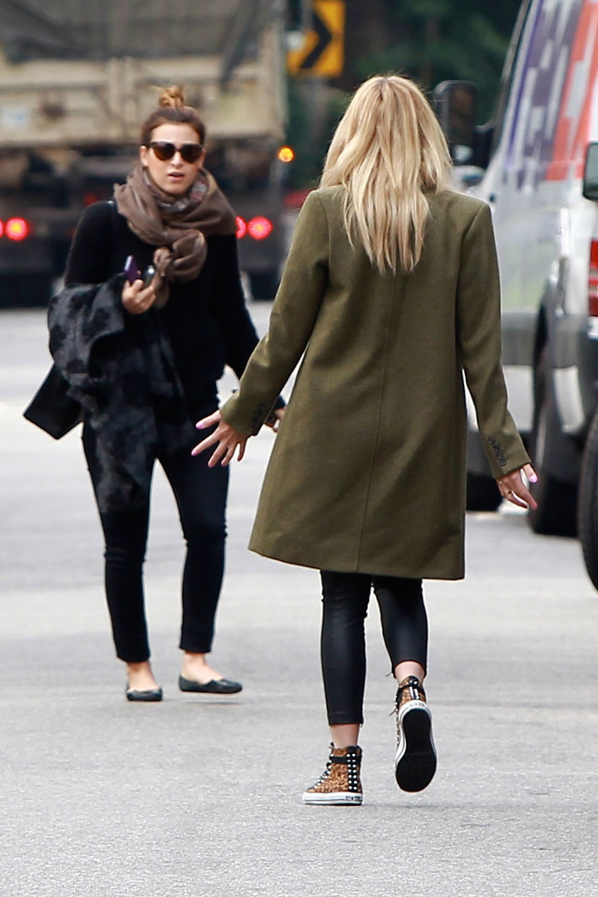 Ashley Benson grabs lunch with a friend