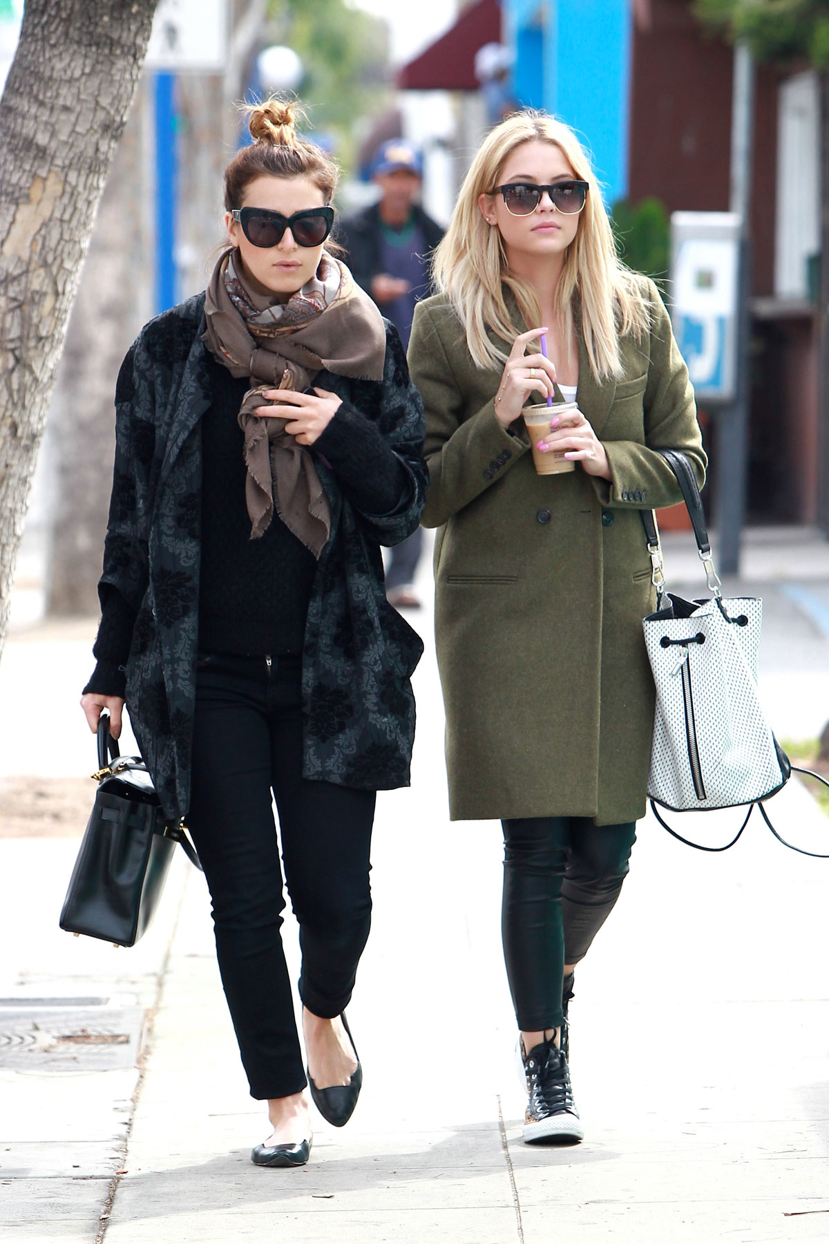 Ashley Benson grabs lunch with a friend