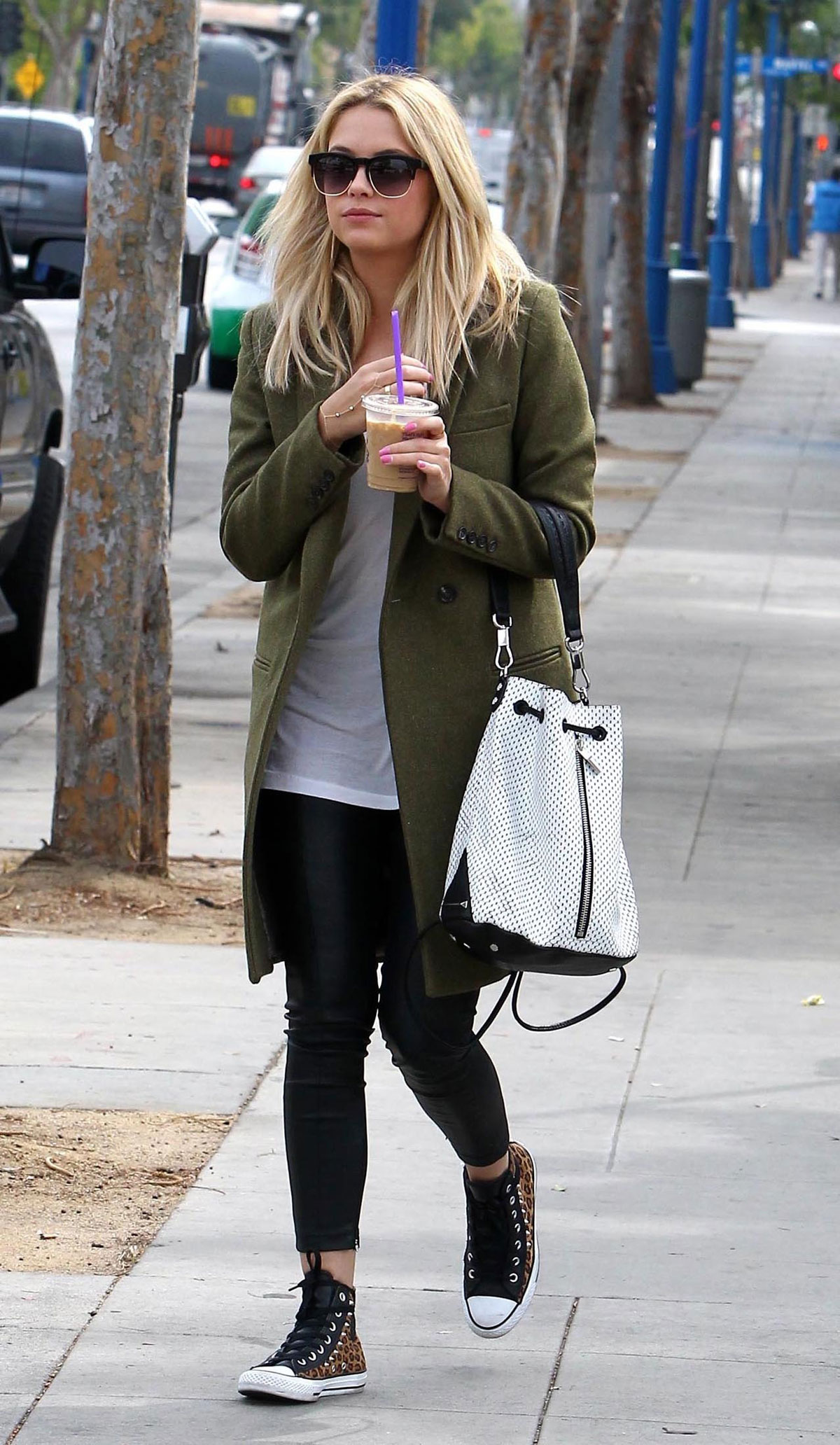 Ashley Benson grabs lunch with a friend