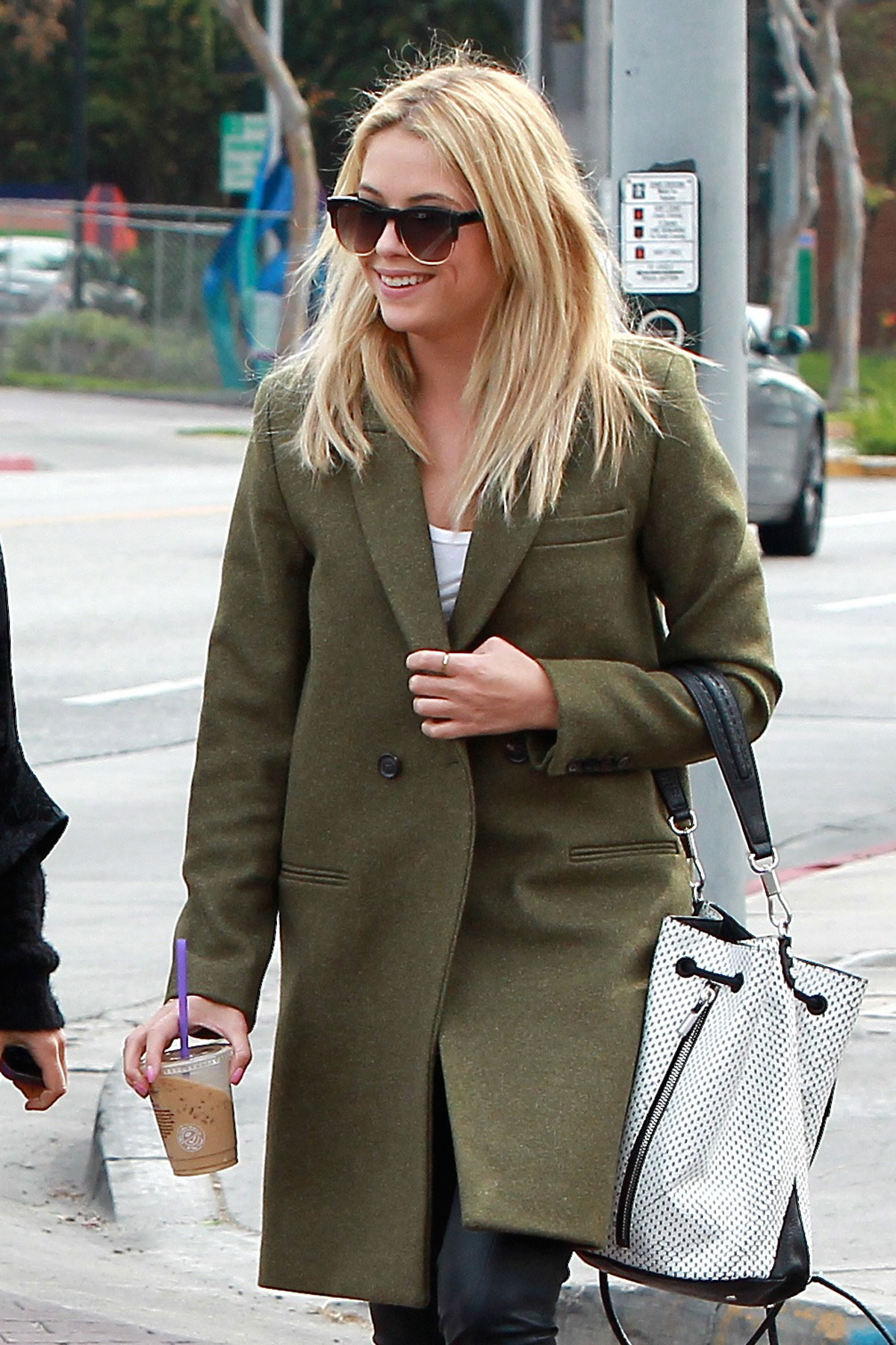 Ashley Benson grabs lunch with a friend