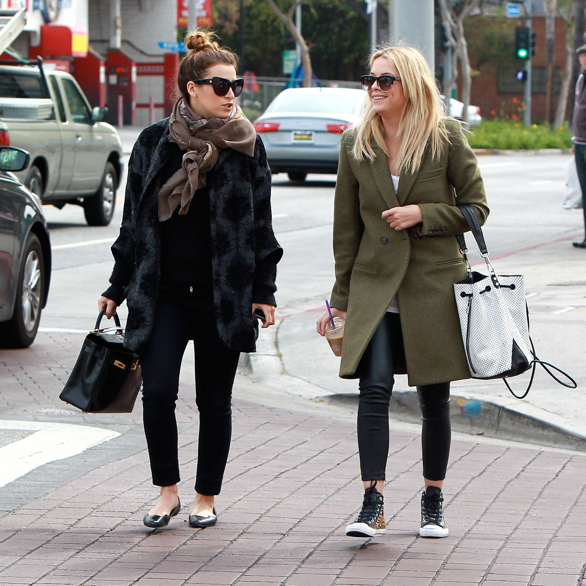 Ashley Benson grabs lunch with a friend