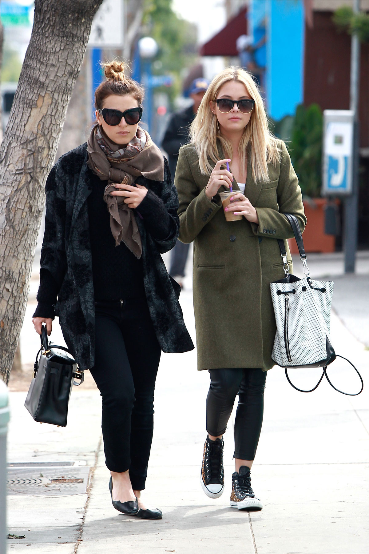 Ashley Benson grabs lunch with a friend