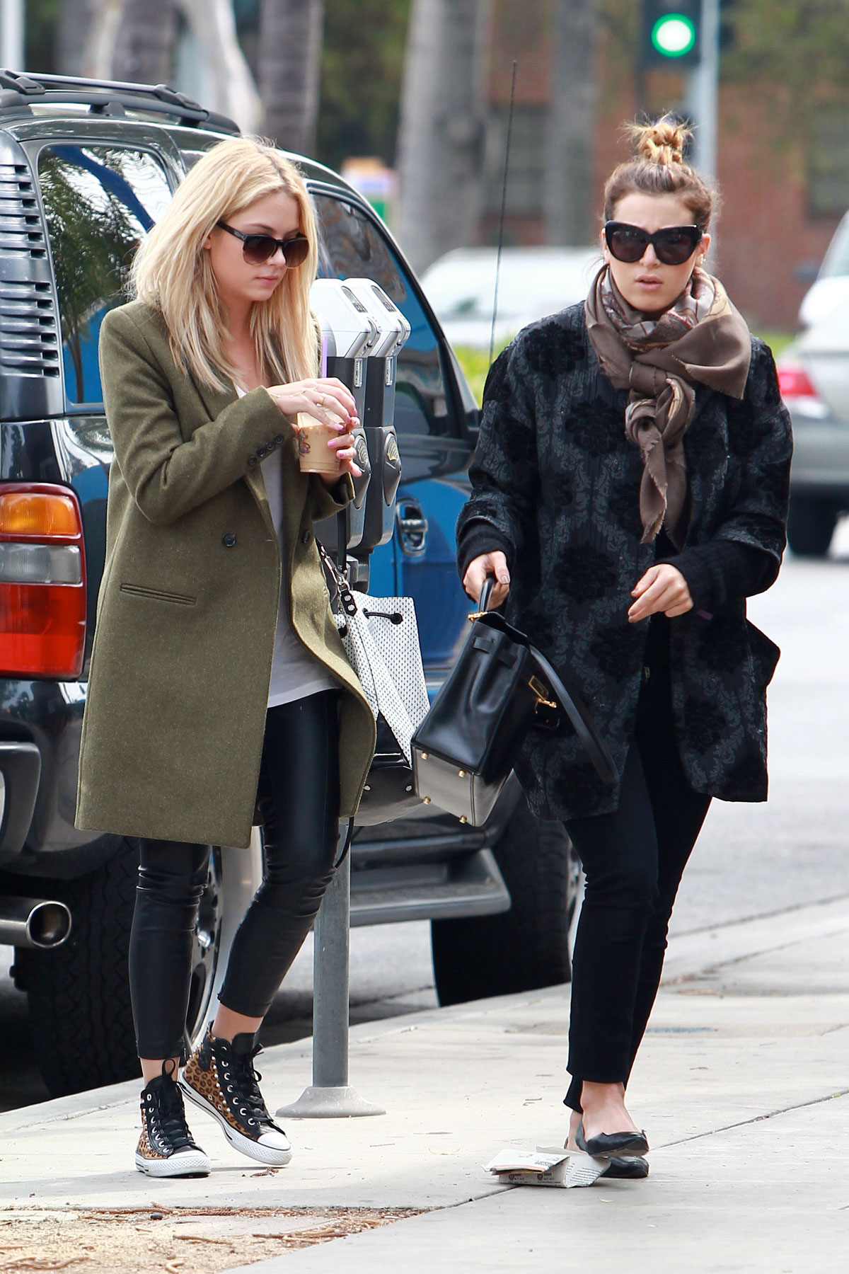 Ashley Benson grabs lunch with a friend