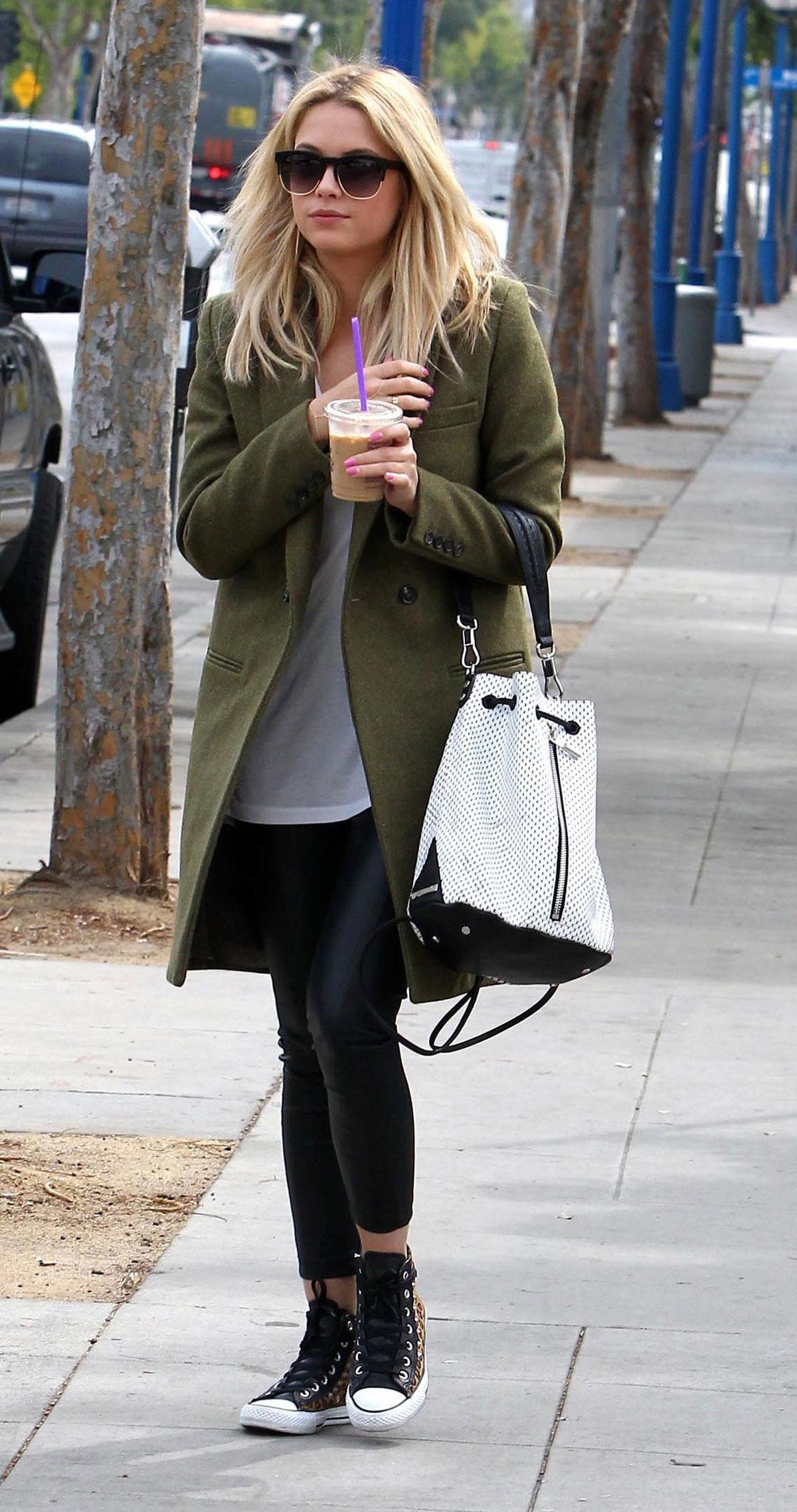 Ashley Benson grabs lunch with a friend