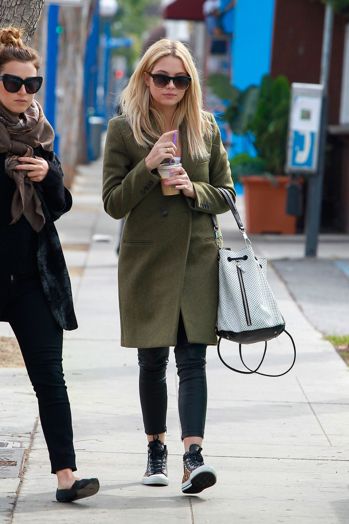 Ashley Benson grabs lunch with a friend