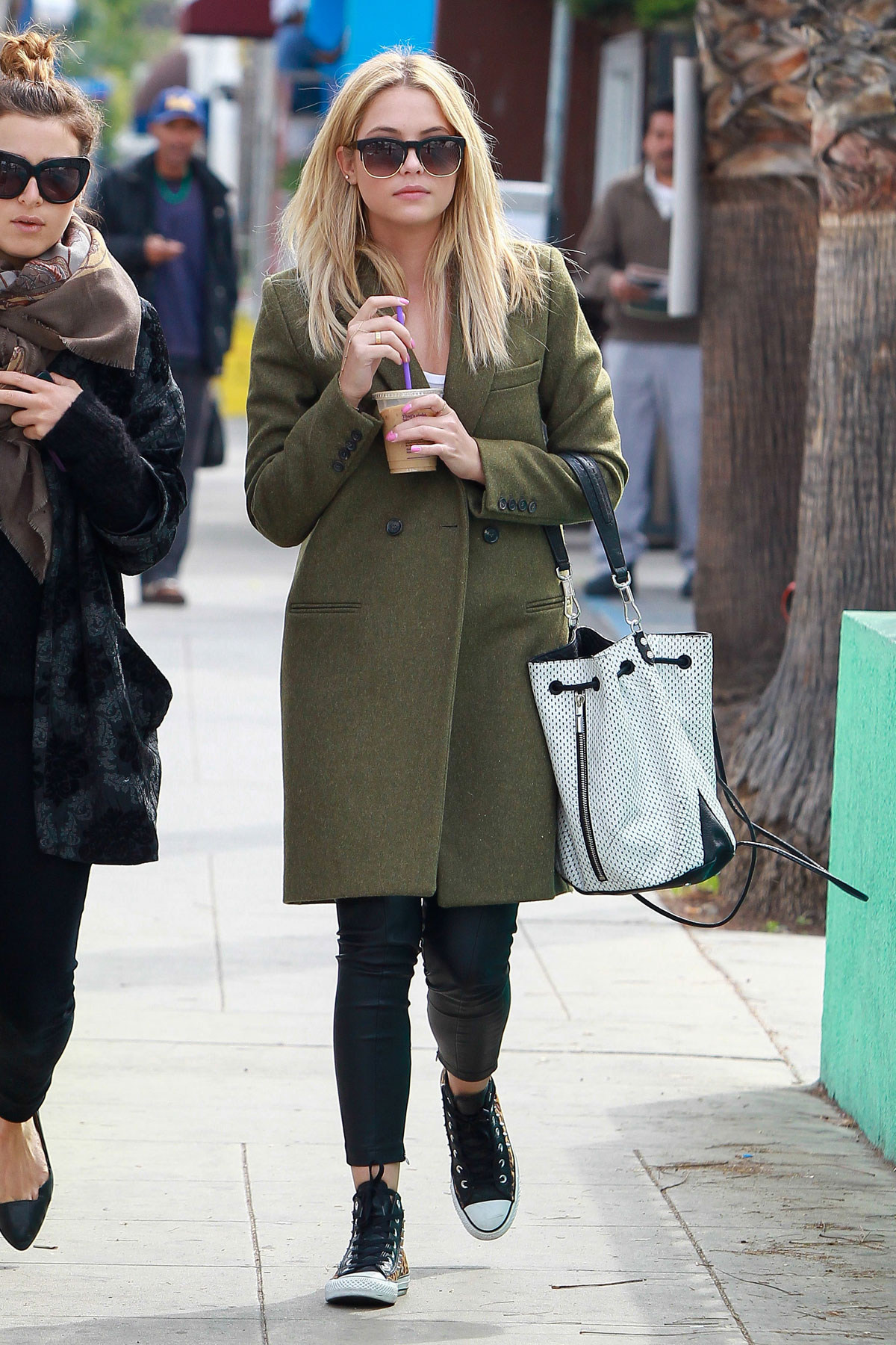 Ashley Benson grabs lunch with a friend