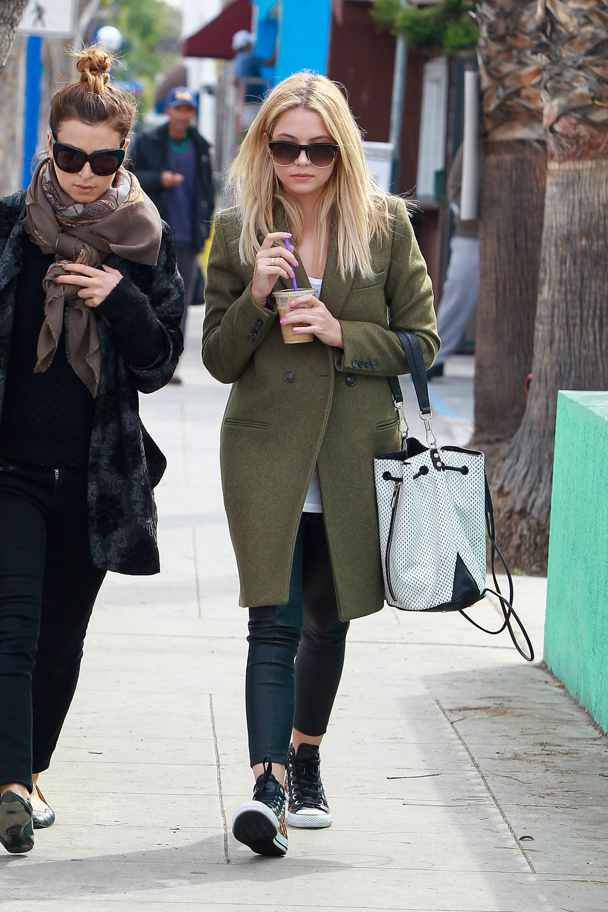 Ashley Benson grabs lunch with a friend