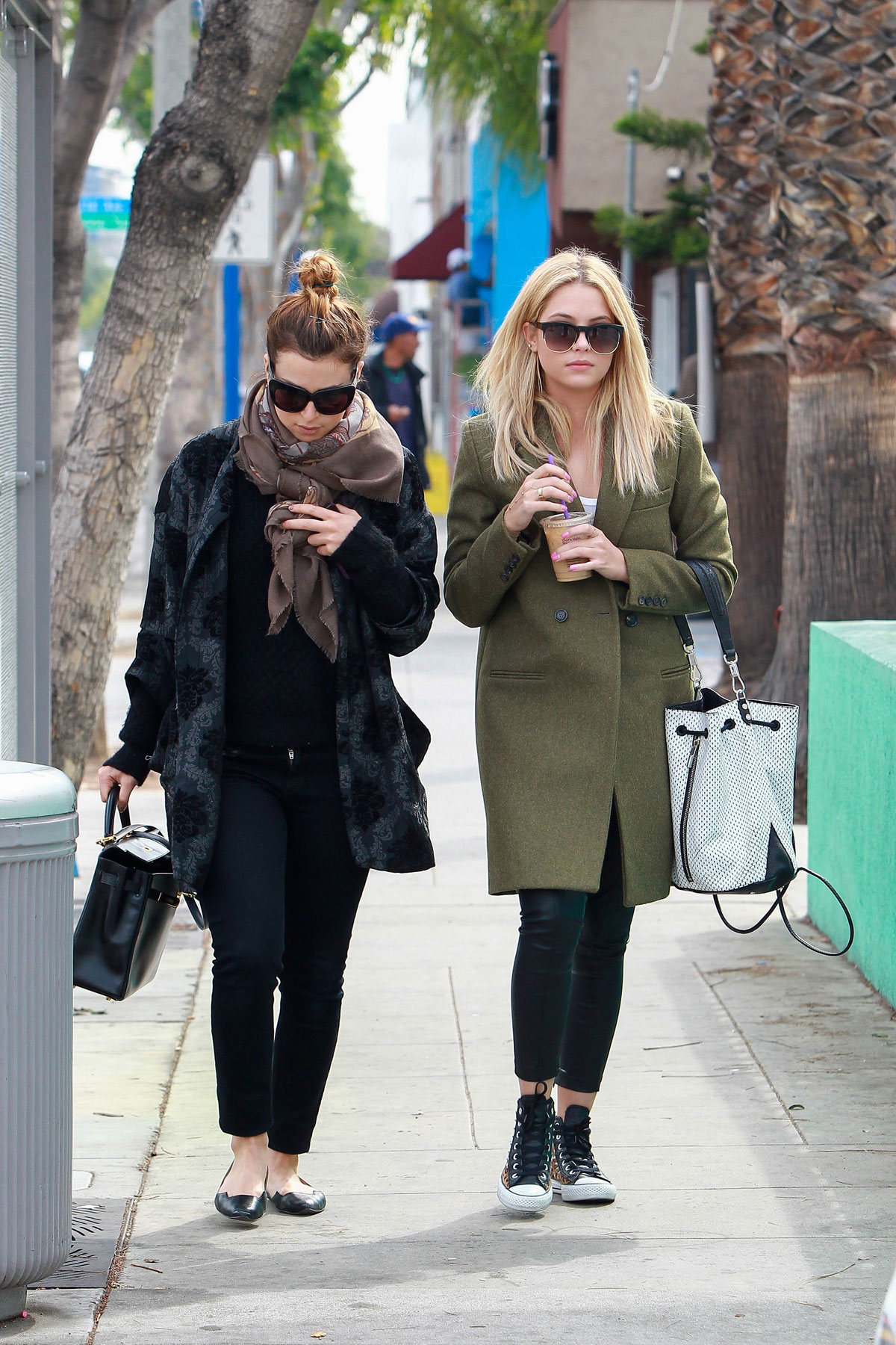 Ashley Benson grabs lunch with a friend