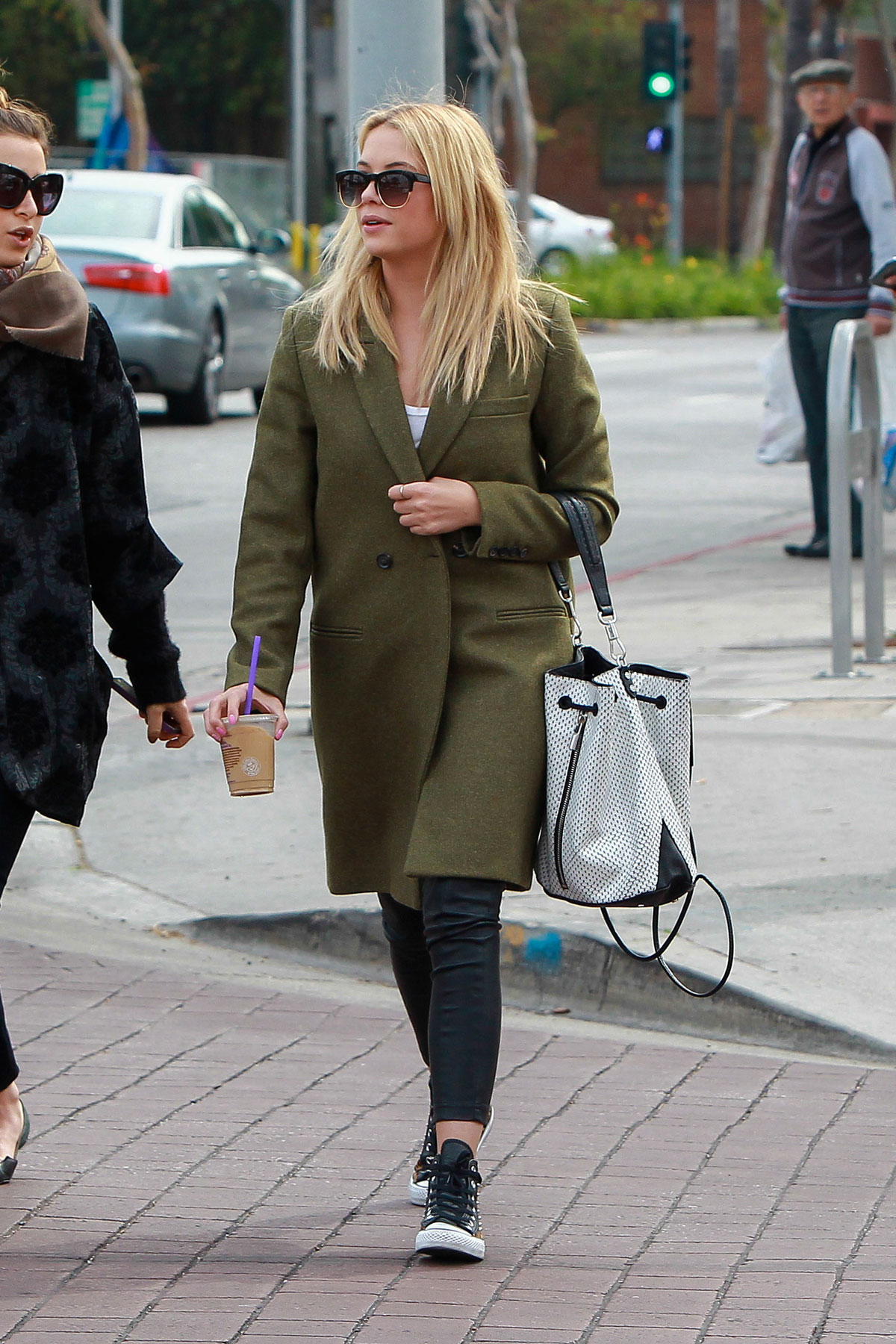 Ashley Benson grabs lunch with a friend