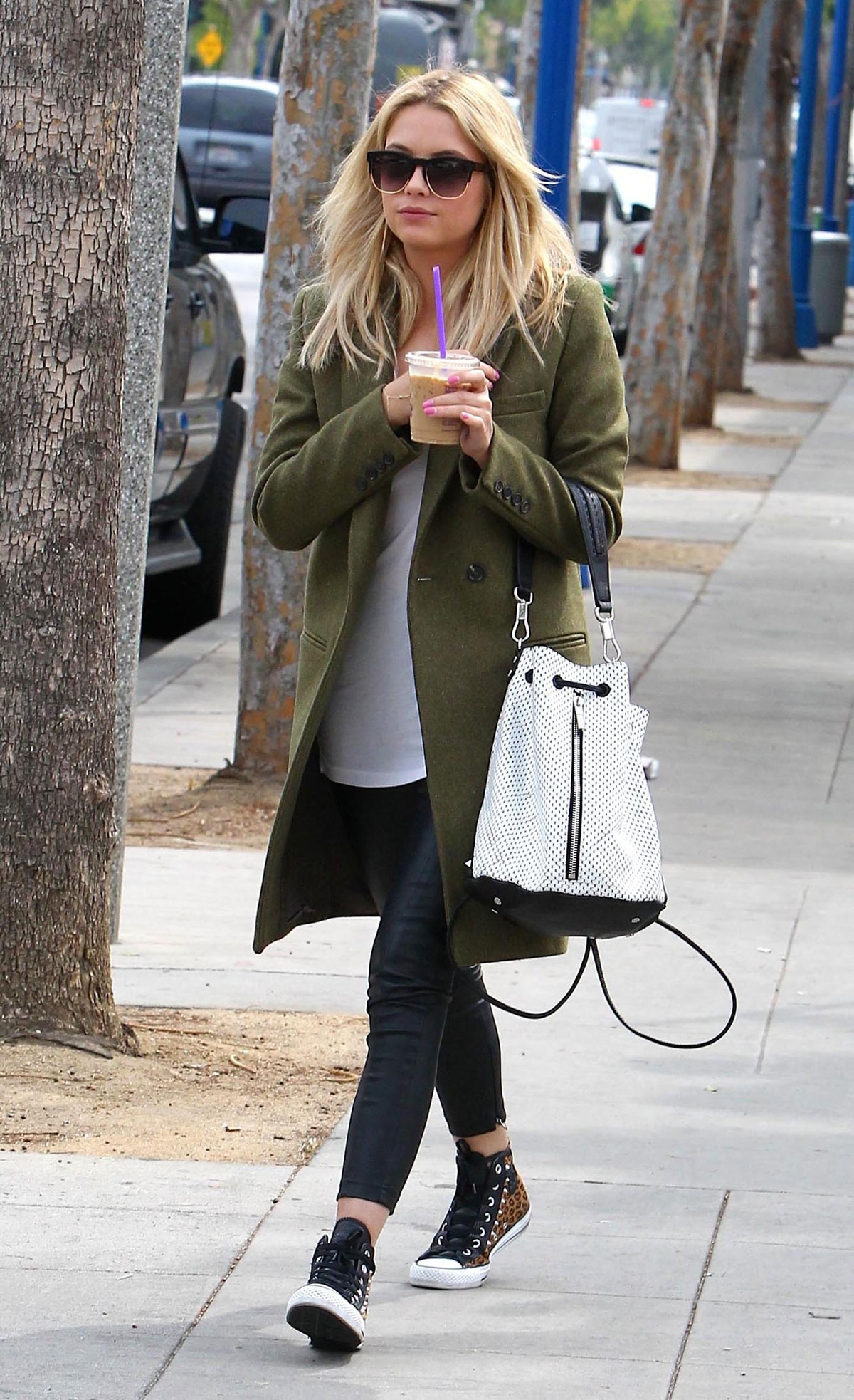 Ashley Benson grabs lunch with a friend