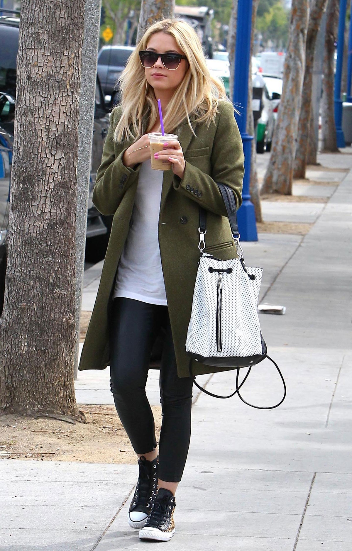 Ashley Benson grabs lunch with a friend