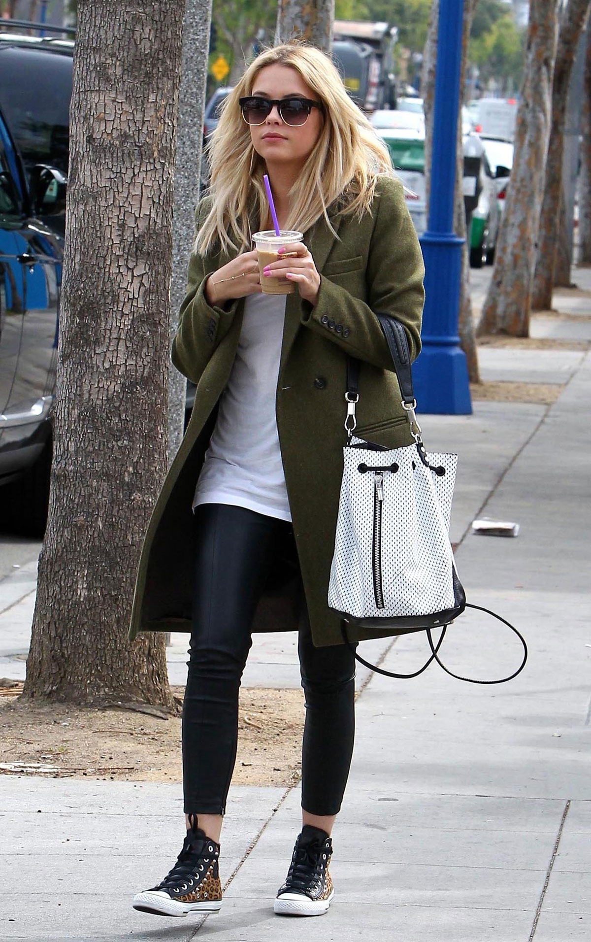 Ashley Benson grabs lunch with a friend