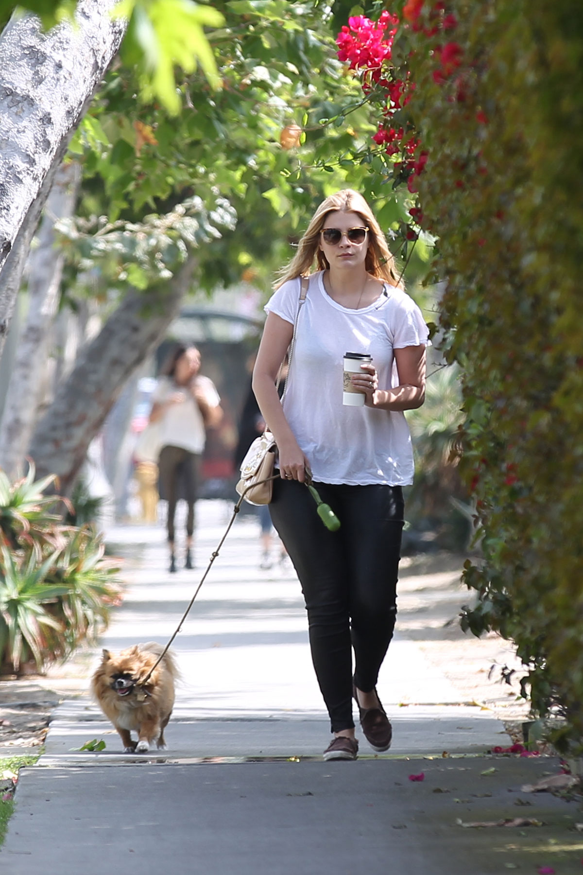 Mischa Barton strolling with her dog in Venice Beach