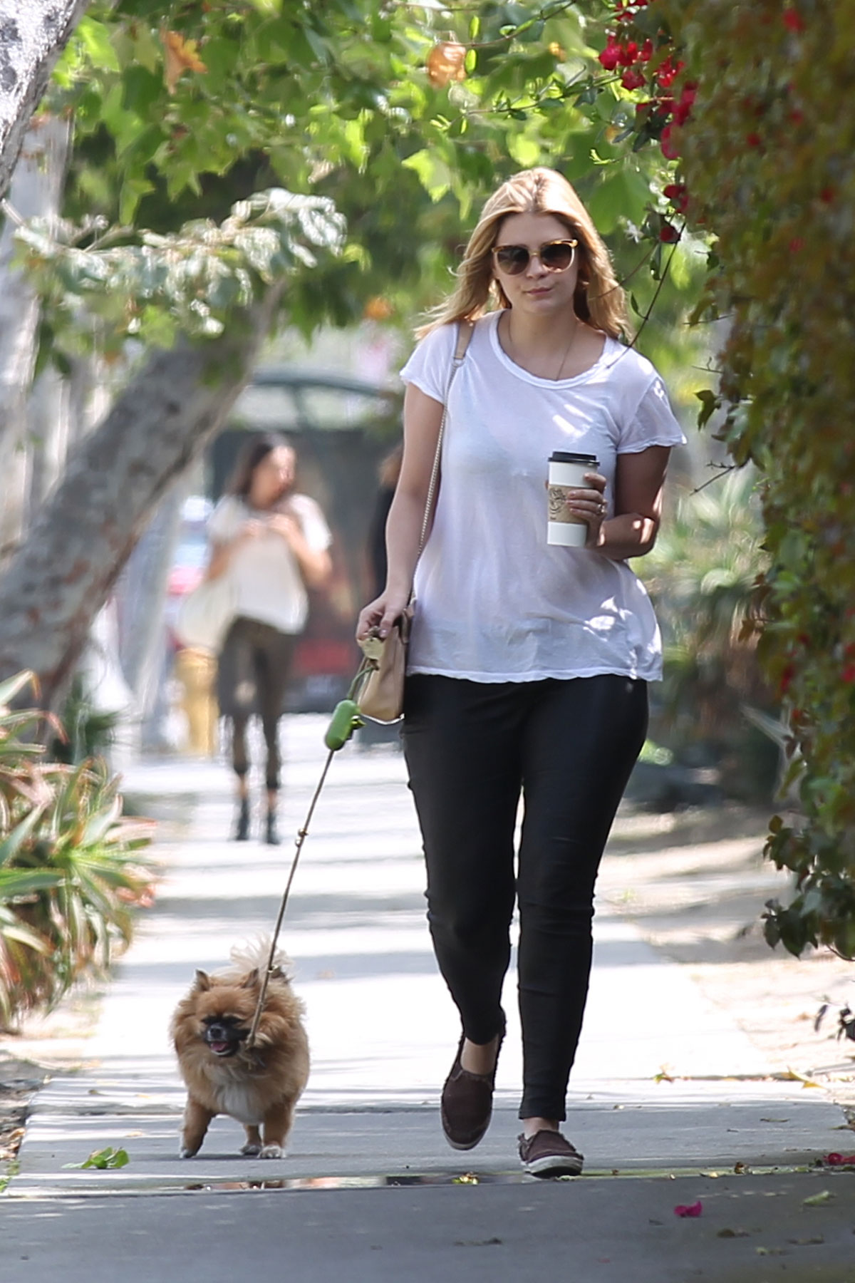 Mischa Barton strolling with her dog in Venice Beach