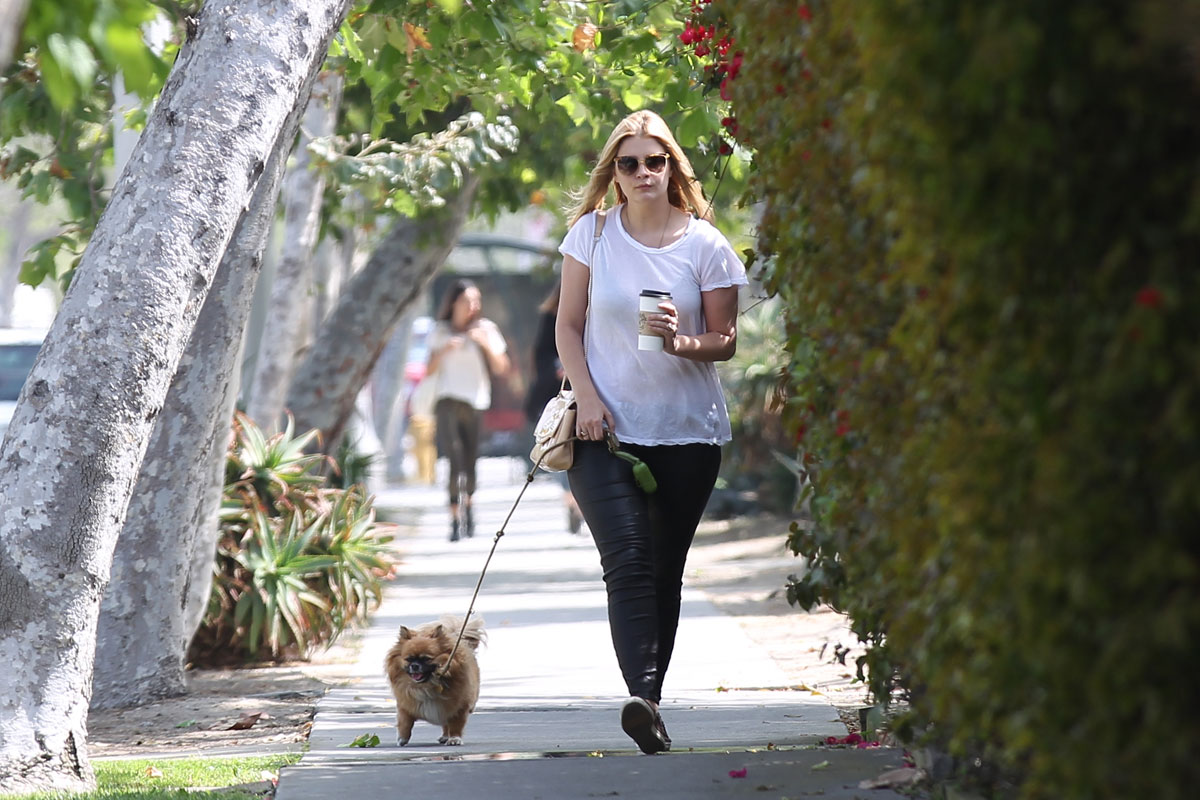 Mischa Barton strolling with her dog in Venice Beach