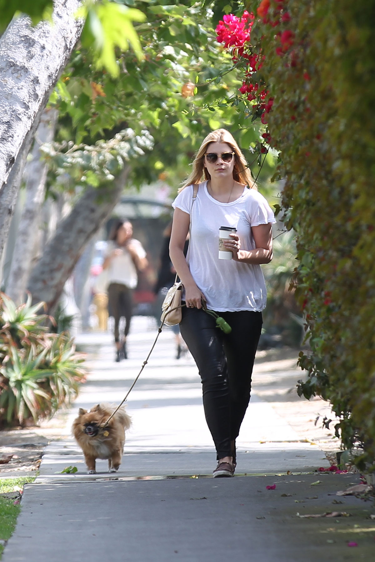 Mischa Barton strolling with her dog in Venice Beach