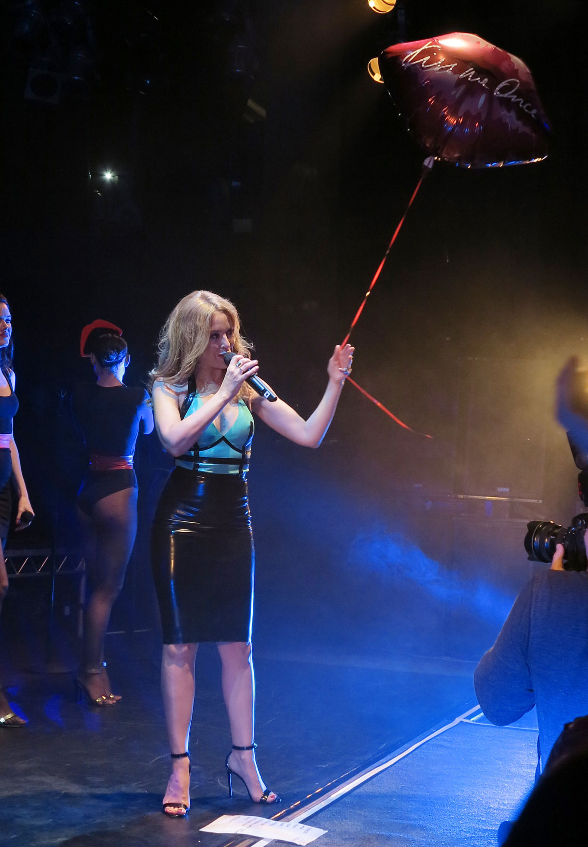 Kylie Minogue performing at Trak Lounge