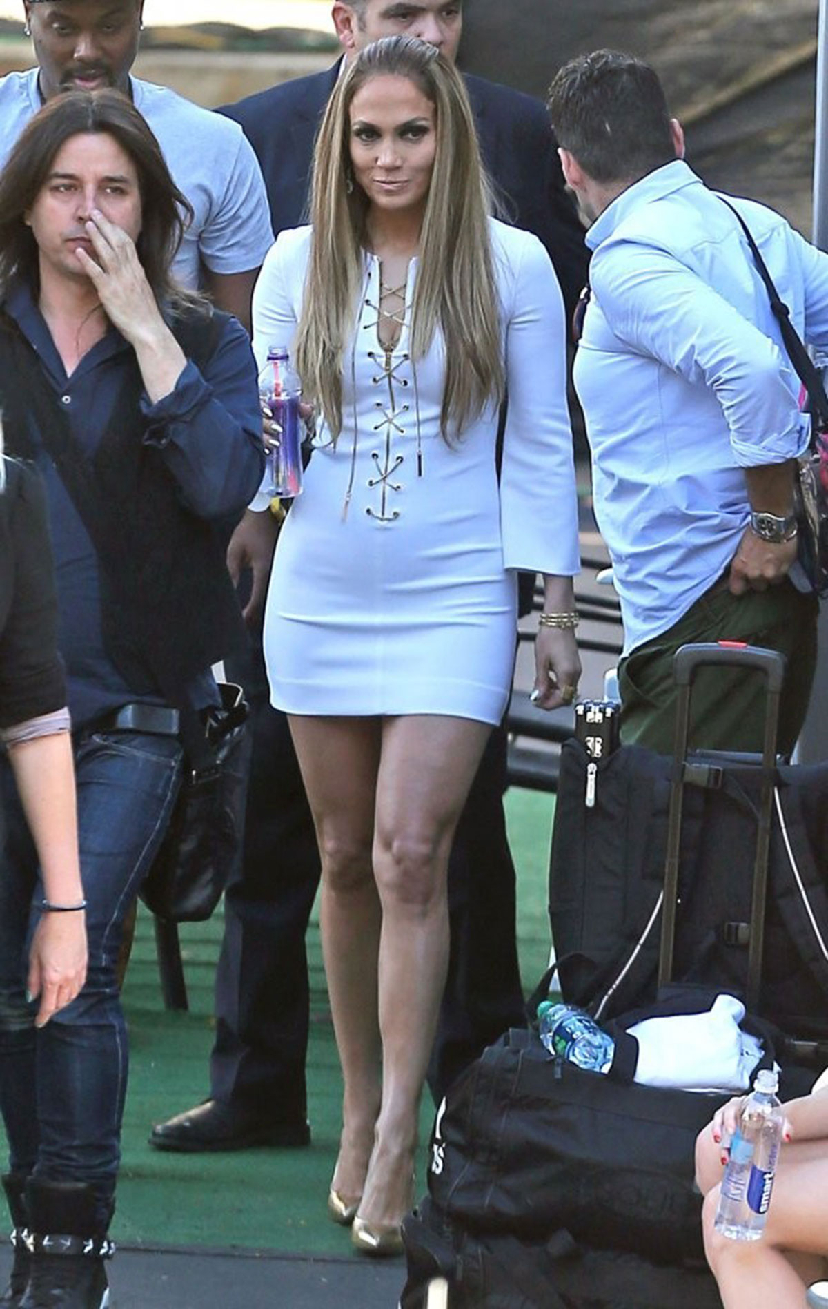 Jennifer Lopez arriving on the set of American Idol