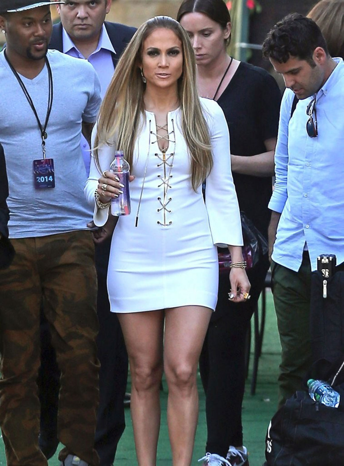 Jennifer Lopez arriving on the set of American Idol