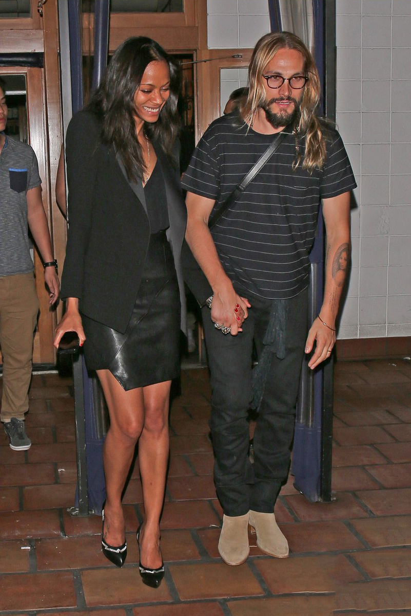 Zoe Saldana leaves a celebration at Locanda Portofino