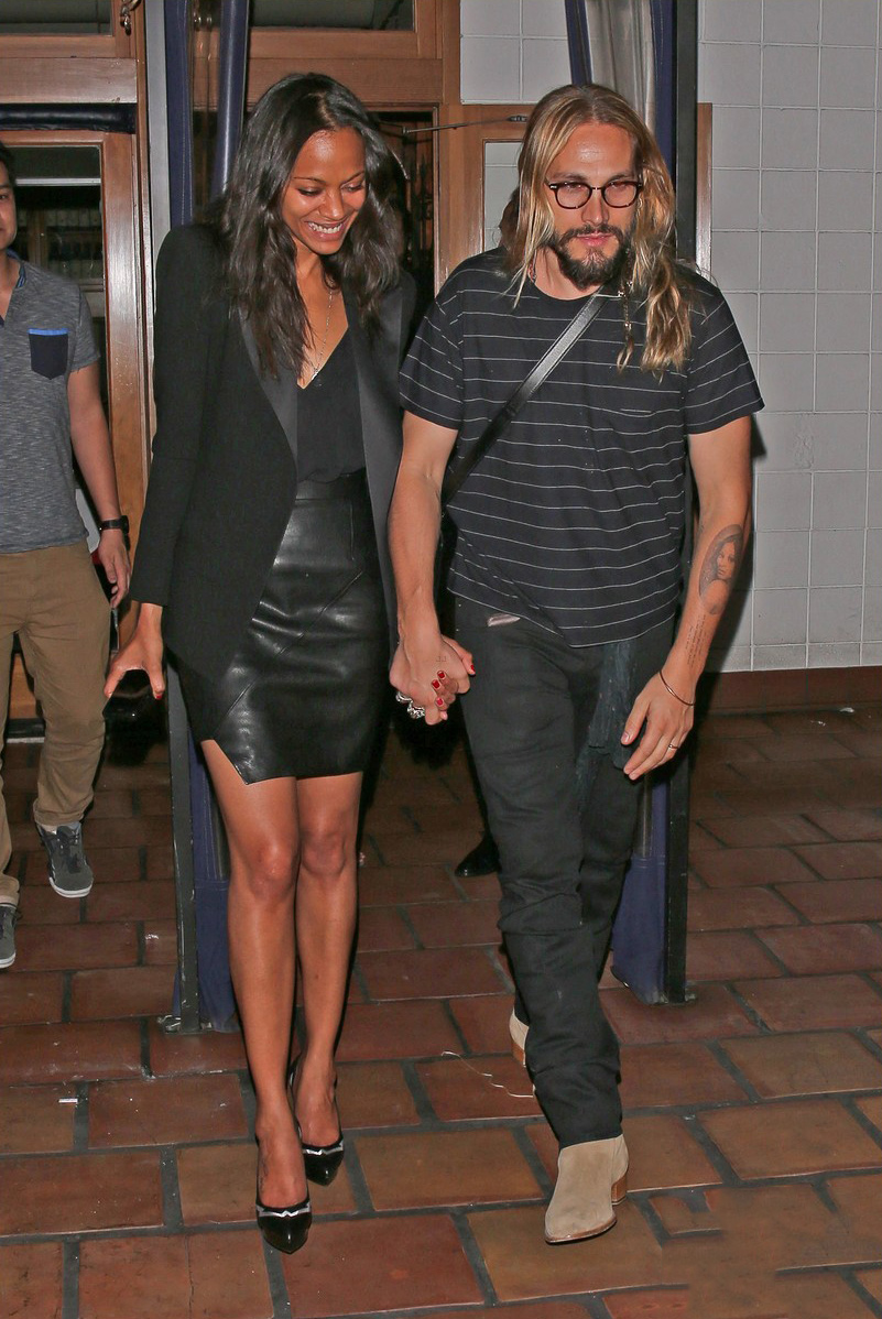 Zoe Saldana leaves a celebration at Locanda Portofino